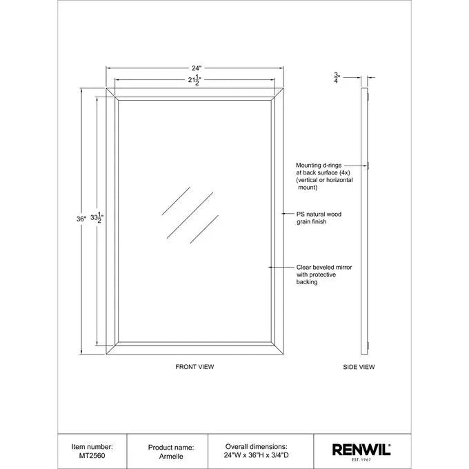 Armelle Mirror - Elegant Wall Mirror for Home Decor, Bedroom & Bathroom | Stylish & Functional Home Accessory