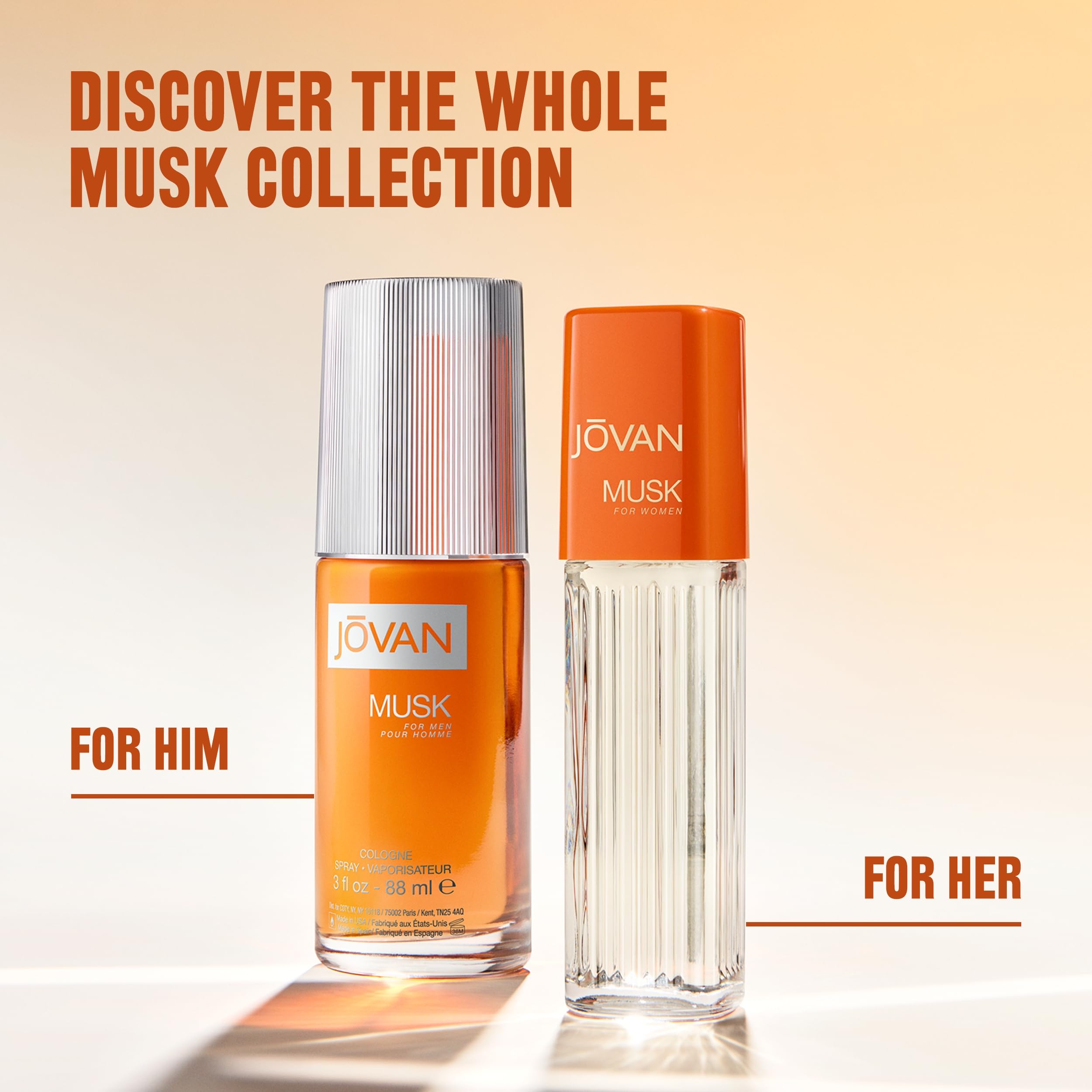 Jovan Musk for Women Eau de Cologne Spray - 2 fl oz (Pack of 1) | Floral Jasmine, Warm Amber & Fresh Neroli Scent | Long Lasting Perfume for Women | Everyday Wear & Travel Size | Perfect for Work, Date Night & Special Occasions