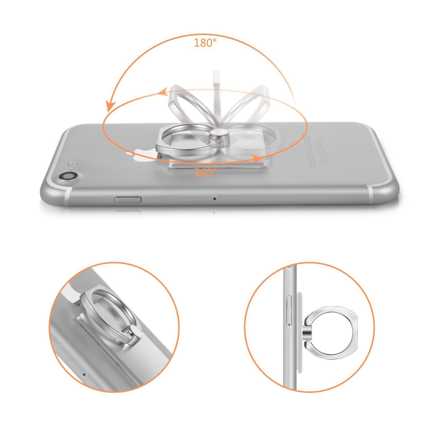 3-Pack 360° Rotating Phone Ring Stand Holder with Finger Grip - Universal Smartphone Kickstand for Hands-Free Viewing, Perfect for Watching Videos, Video Calls & Selfies