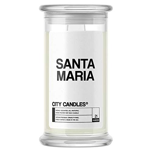 Premium All-Natural Soy Wax Candles - 21oz Jar, 30+ Fragrances (Santa Maria, NOJ, Aloha) - Handmade in USA - Perfect for Home, Office & Spa Relaxation