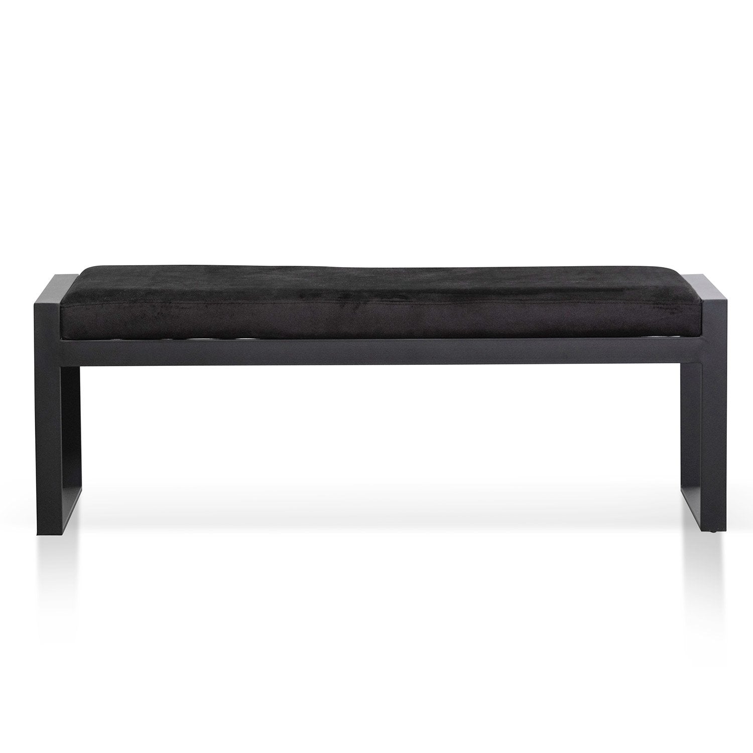 Luxury Black Velvet Ottoman with Sturdy Black Base - Perfect for Living Room, Bedroom & Home Decor