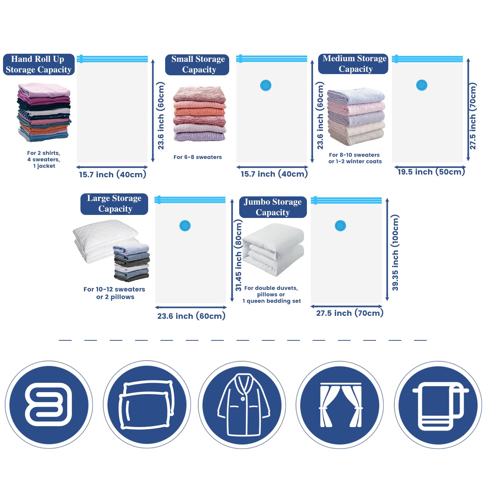 20 Pack Vacuum Storage Bags with Electric Pump - Space Saver Compression Bags (10 Medium & 10 Small) for Comforters, Blankets & Clothes - Travel & Home Organization Essentials - Perfect for Seasonal Storage & Moving