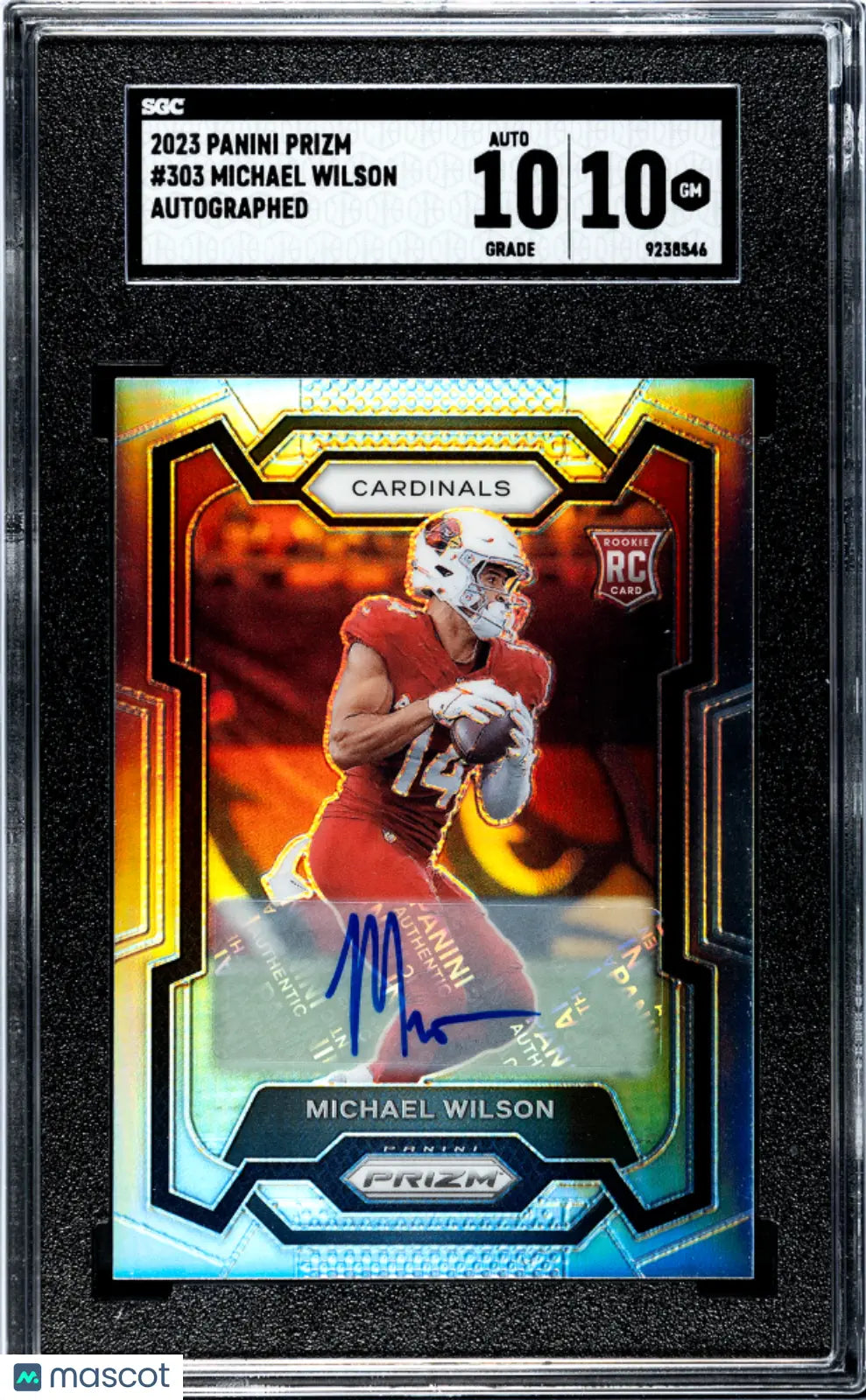 2023 Panini Prizm Football Michael Wilson RC Rookie Prizm Auto SGC 10 Gem Mint - Collectible Trading Card for NFL Fans & Sports Memorabilia Enthusiasts - Perfect for Display, Investment, and Fantasy Football Collections