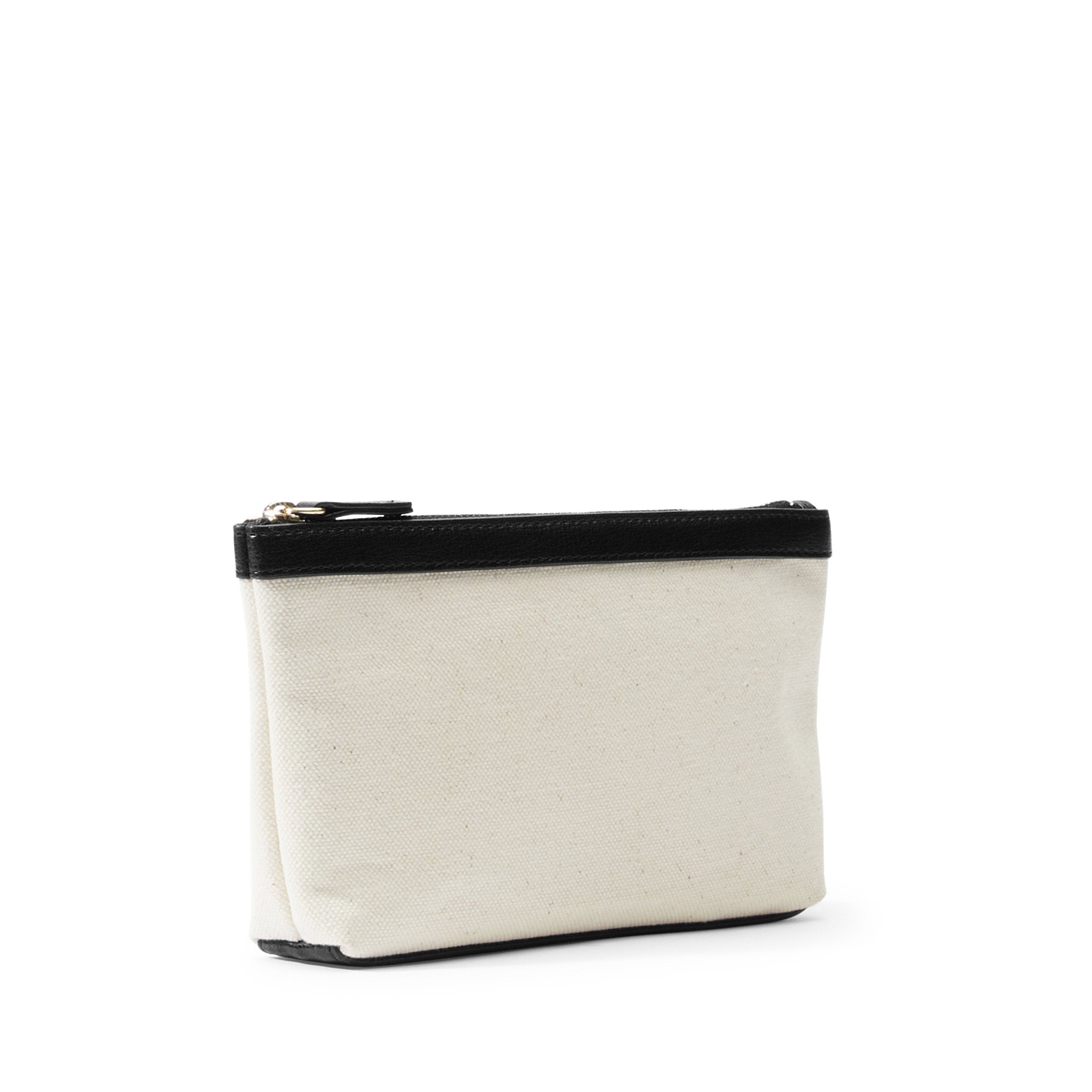 Canvas Small Accessories Pouch - Natural & Black Color for Jewelry, Coins, Keys - Perfect for Travel, Home & Office Organization