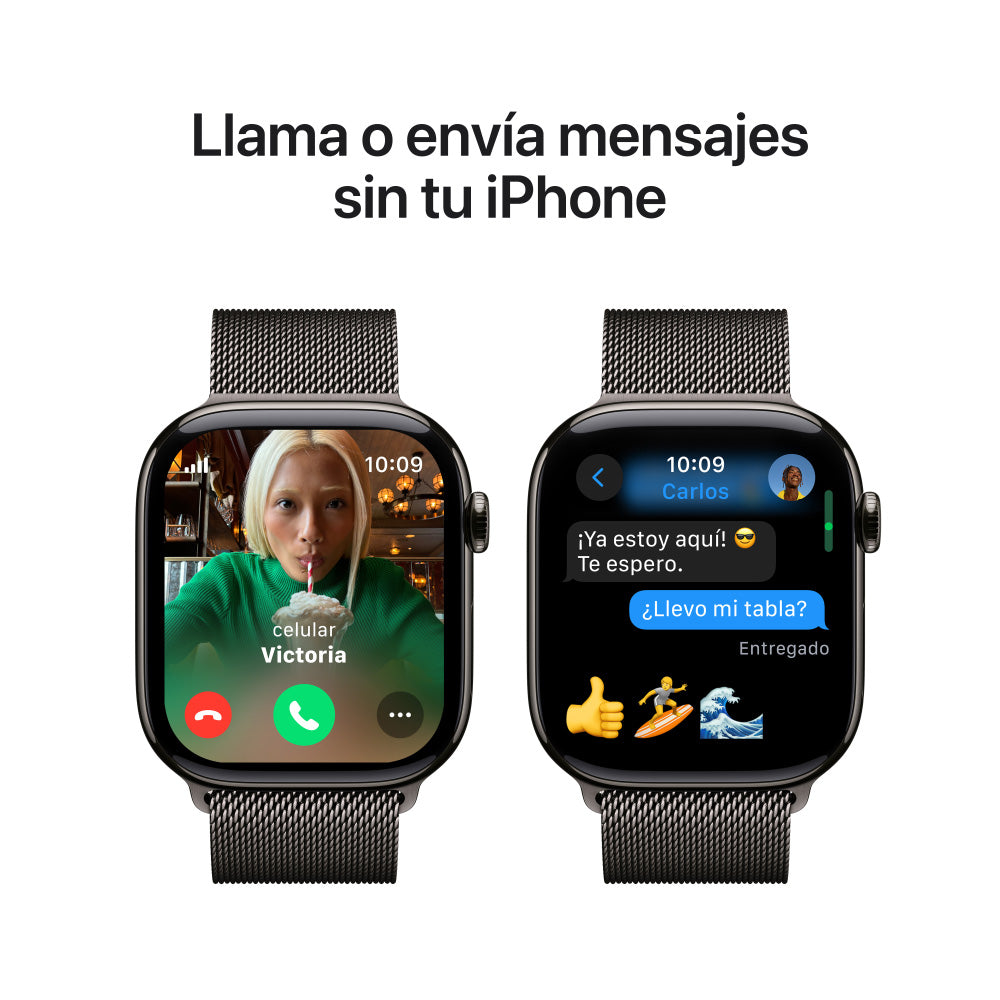 Apple Watch Series 10 GPS + Cellular 46mm Titanium Case with Slate Milanese Loop Band S/M - Smartwatch for Fitness Tracking, Calls & Notifications - Perfect for Workouts, Business & Everyday Wear