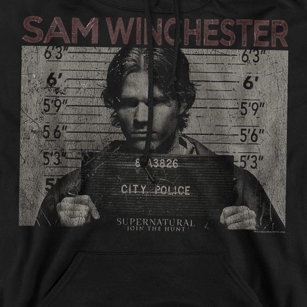 Supernatural Sam Mug Shot Unisex Hoodie for Men & Women - Cozy Pullover Sweatshirt for Casual Wear, TV Show Fans, and Everyday Comfort