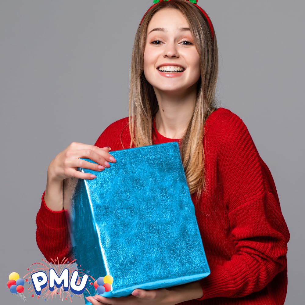 Premium Metallic Baby Blue Double-Sided Mylar Gift Wrap Roll - 48