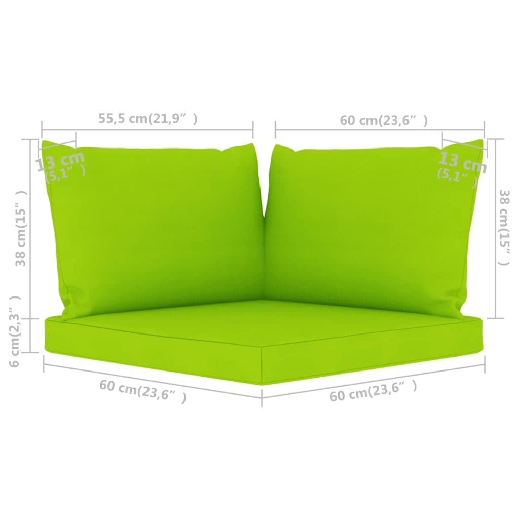CHARMMA 3-Piece Outdoor Patio Sofa Cushion Set - Waterproof, UV-Resistant & Durable Seat Cushions for Garden, Deck, Poolside & Balcony Furniture - Bright Green Lounge Cushions for Indoor/Outdoor Use
