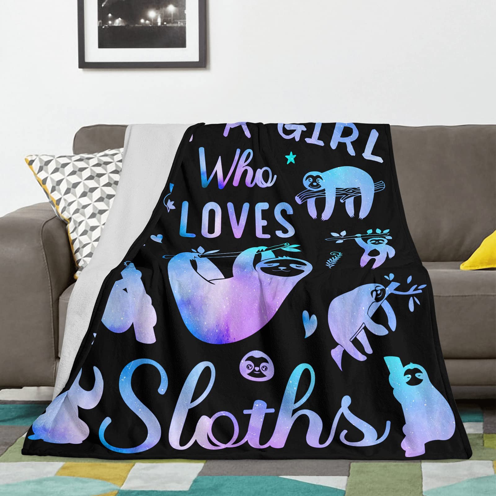 Soft Sloth Throw Blanket - Cozy Plush Blanket for Women, Men, Kids - Perfect Gift for Christmas & Birthdays | Bedroom, Couch, Sofa Decor | Great for Snuggling, Movie Nights & Home Decor