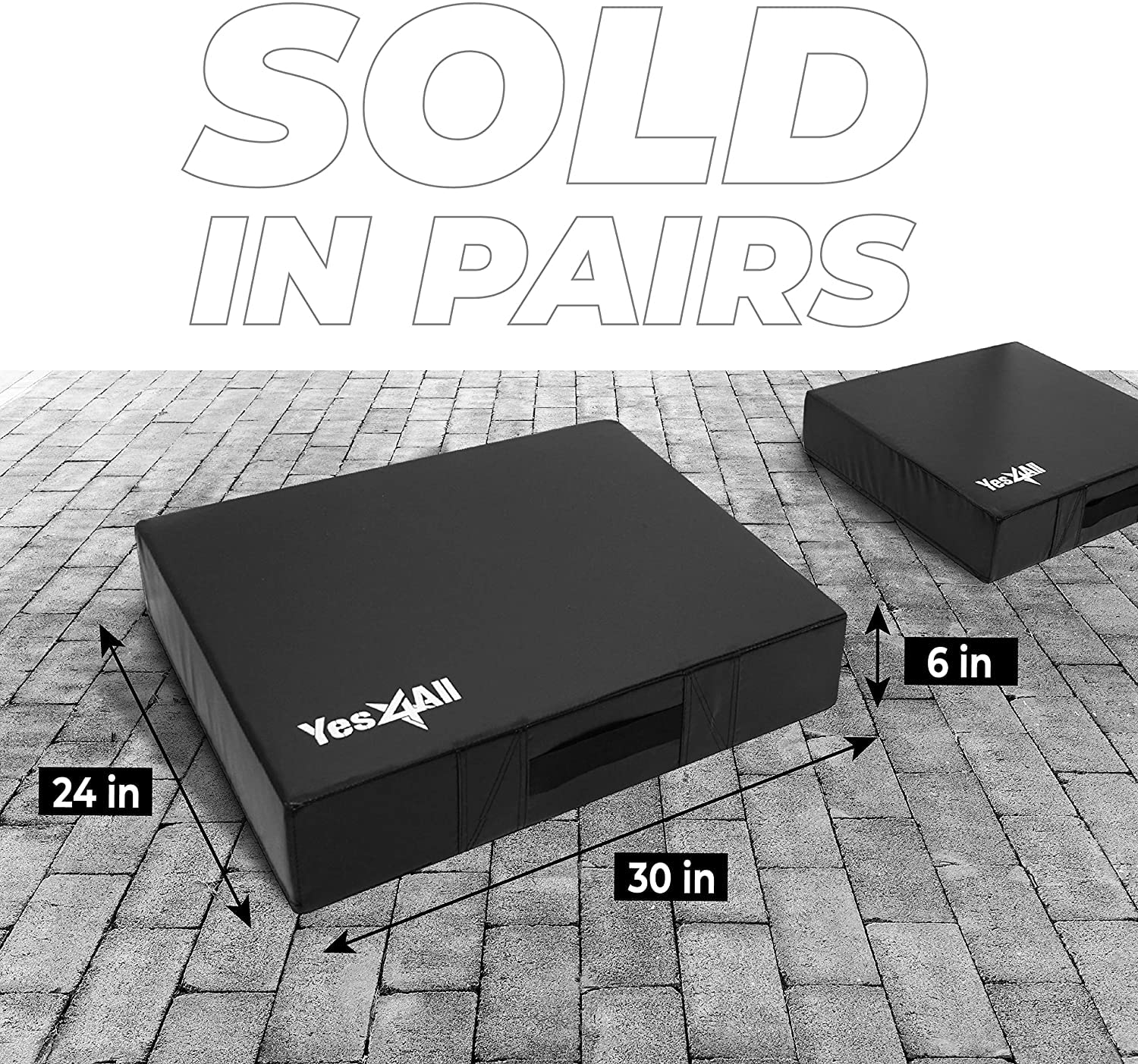 Yes4All Weightlifting Drop Pads with PVC Cover & Carry Handles - Pair for Gym, CrossFit & Home Workouts - Protect Floors from Heavy Weights
