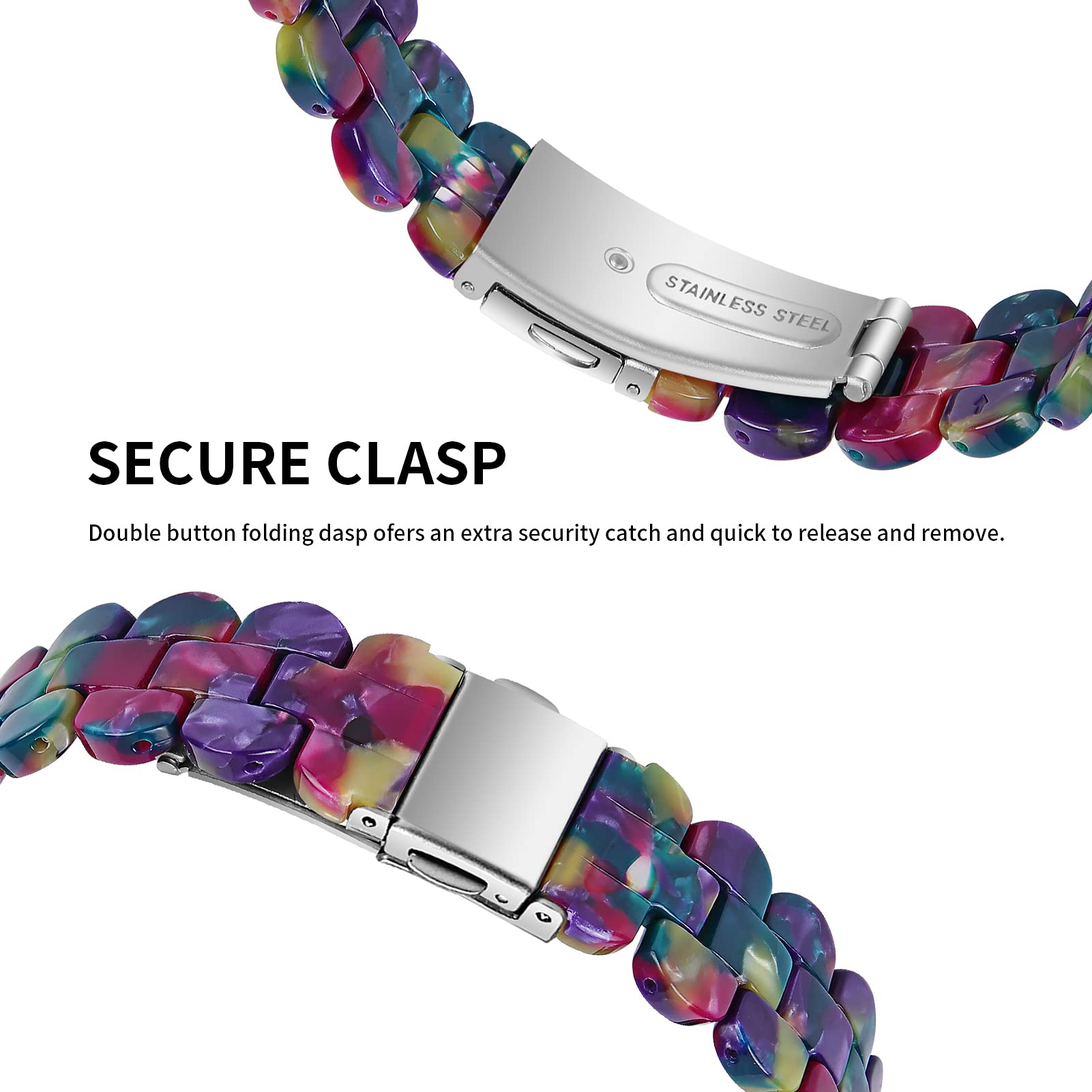 WIGERLON Resin Apple Watch Band Compatible with 38mm 40mm 41mm 42mm 44mm 45mm - Slim Durable Watch Strap for Women iWatch SE Series 7/6/5/4/3/2/1 - Perfect for Workouts, Running, Swimming & Everyday Wear