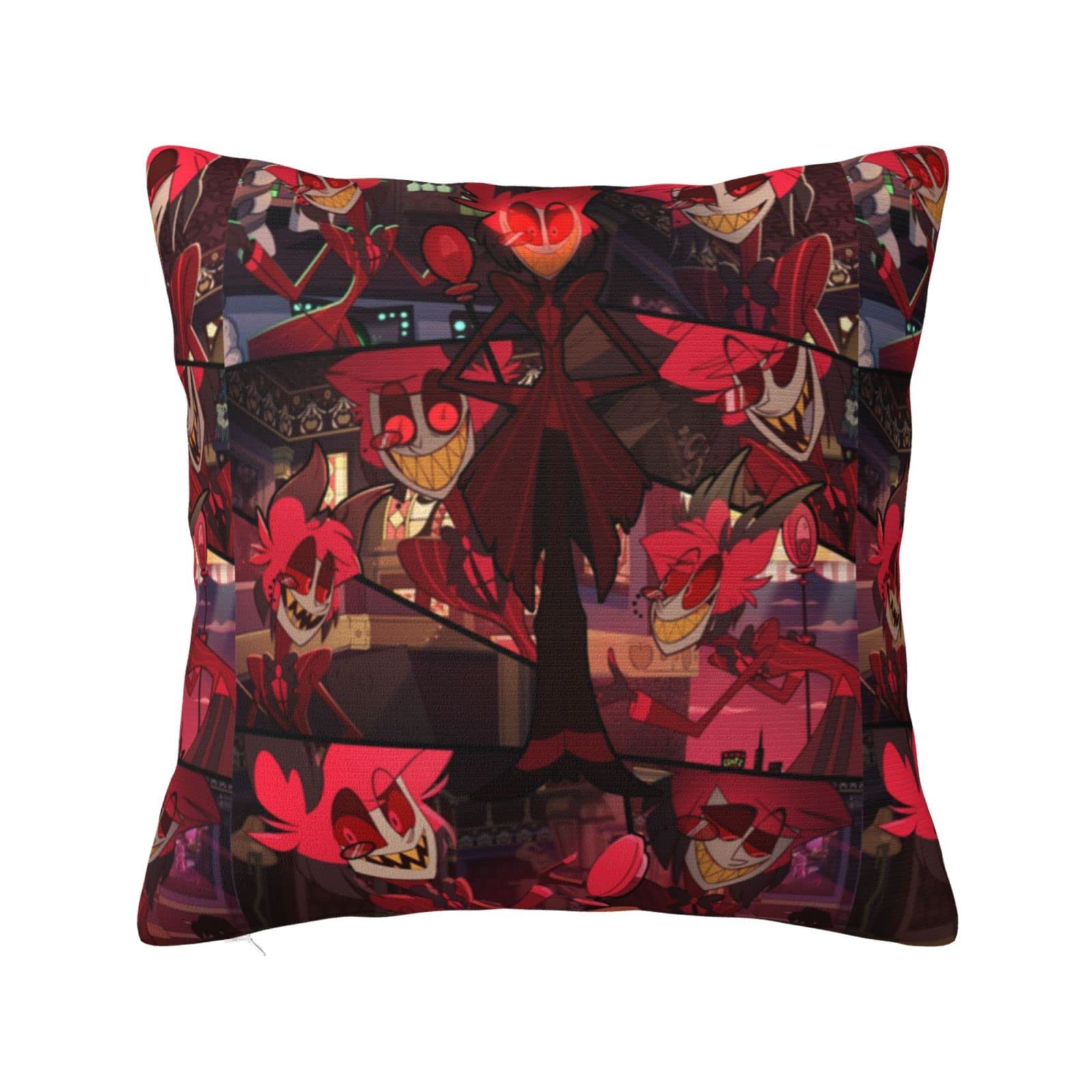Hazbin Hotel Square Pillow Cover 20x20 Inches - Soft Decorative Cushion Case for Sofa, Bedroom, Car - Perfect for Anime Fans & Home Decor