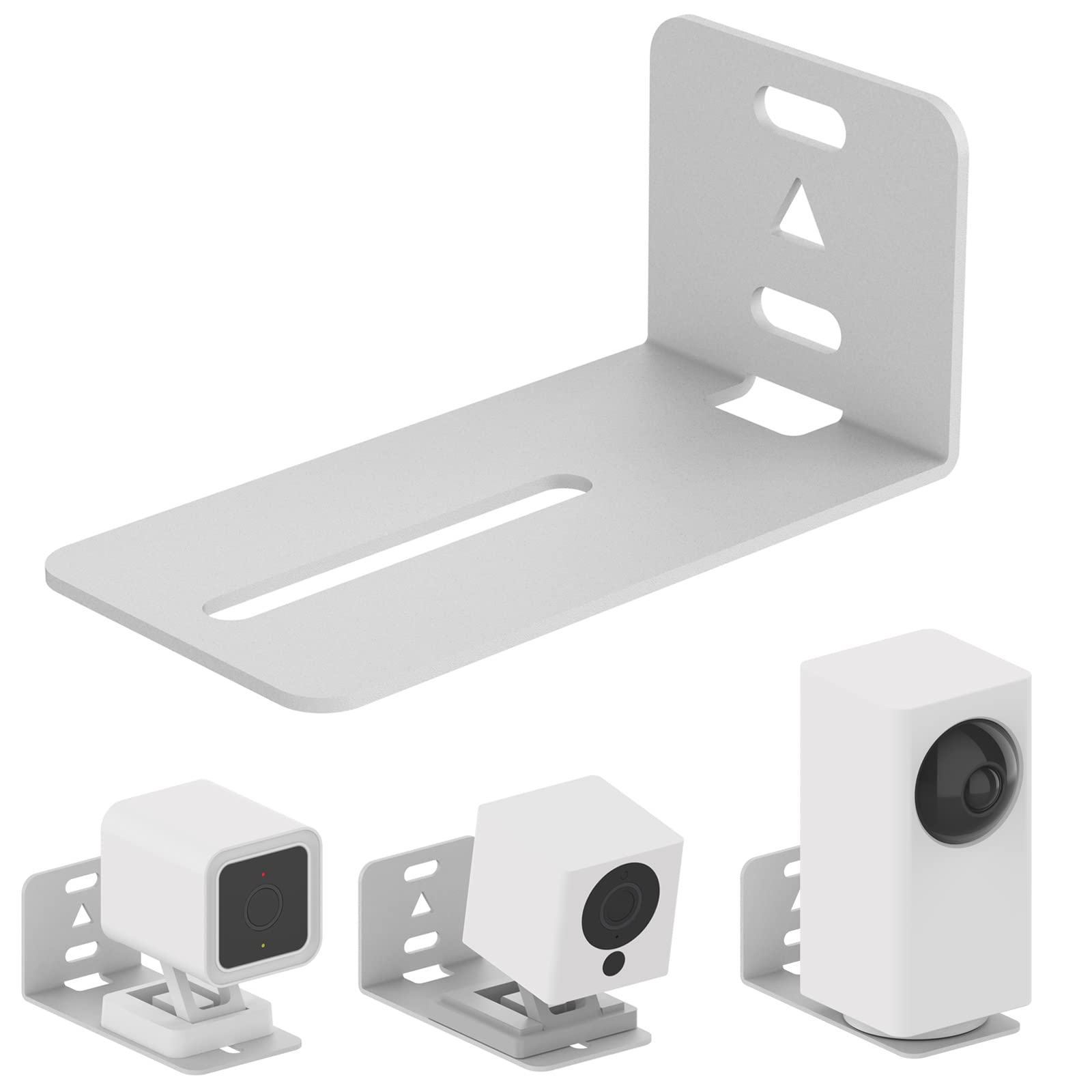 Wyze Cam Pan V2 V3 Wall Mount Kit - Universal Steel Mounting Bracket for Indoor/Outdoor Security Cameras - Easy Screw Installation (White) - Perfect for Home Surveillance & Baby Monitoring