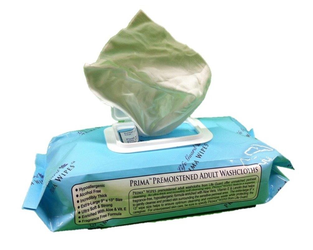 Prima Wipes Adult Washcloths - 48 Extra Large Disposable Wipes per Pack (3 Packs) - Ideal for Elderly Care, Incontinence & Bed Bathing