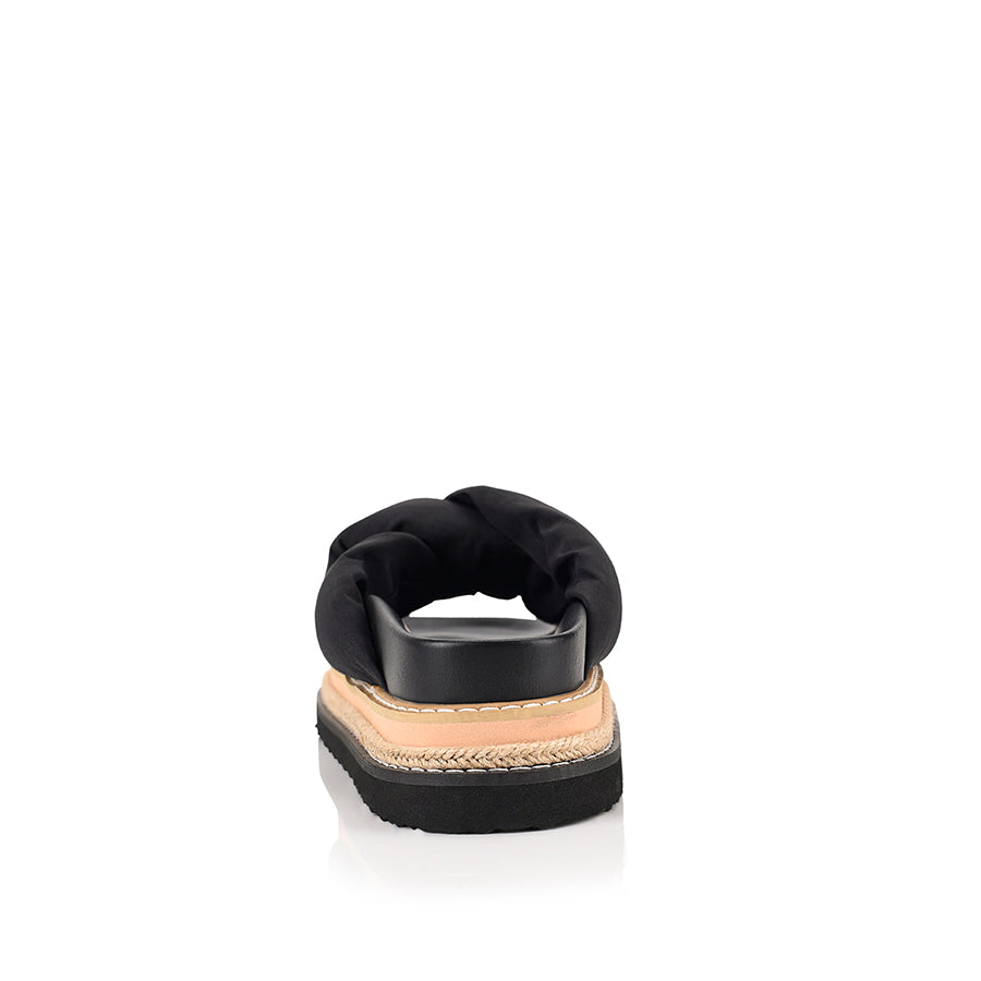 Thames Platform Slides for Women - Comfortable Black Summer Sandals - Perfect for Beach, Pool, and Casual Outings