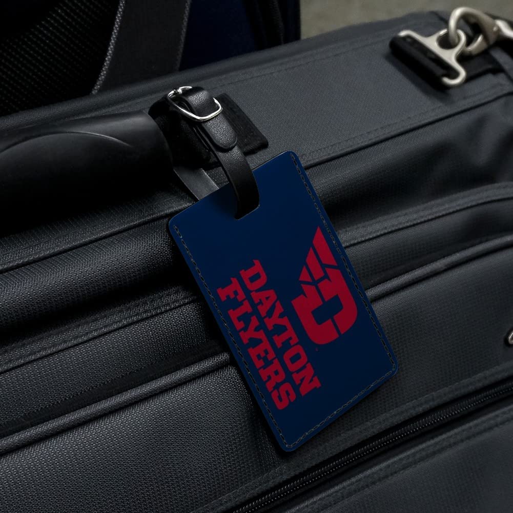 University of Dayton Genuine Leather Luggage Tag - Rectangle Secondary Carry-On ID Tag for Travel, Suitcases & Backpacks | Durable & Stylish Travel Accessory