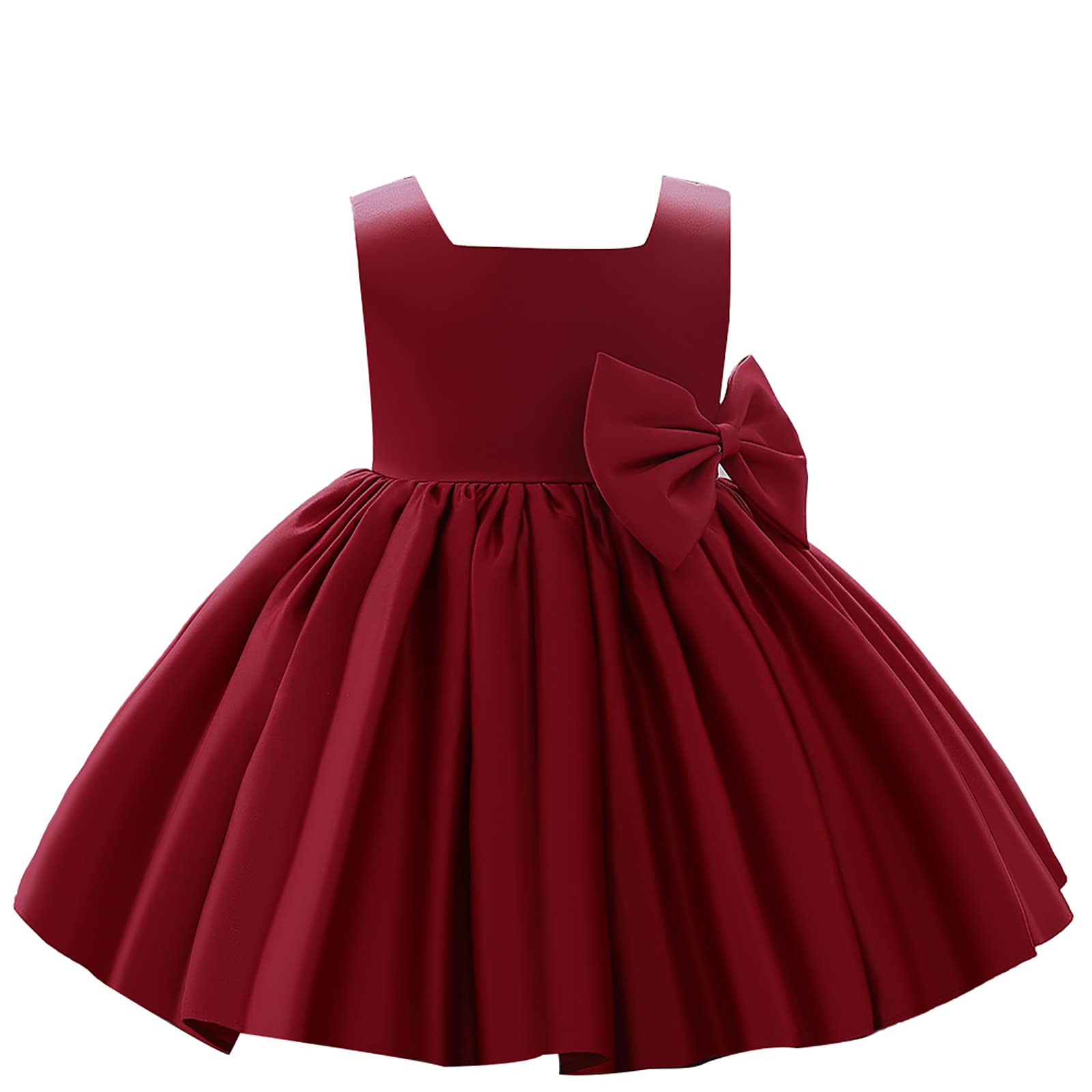 Girls Floral Princess Wedding Dress - Sleeveless Flower Design Toddler & Baby Girl Dress for Special Occasions, Birthday Parties & Photo Shoots