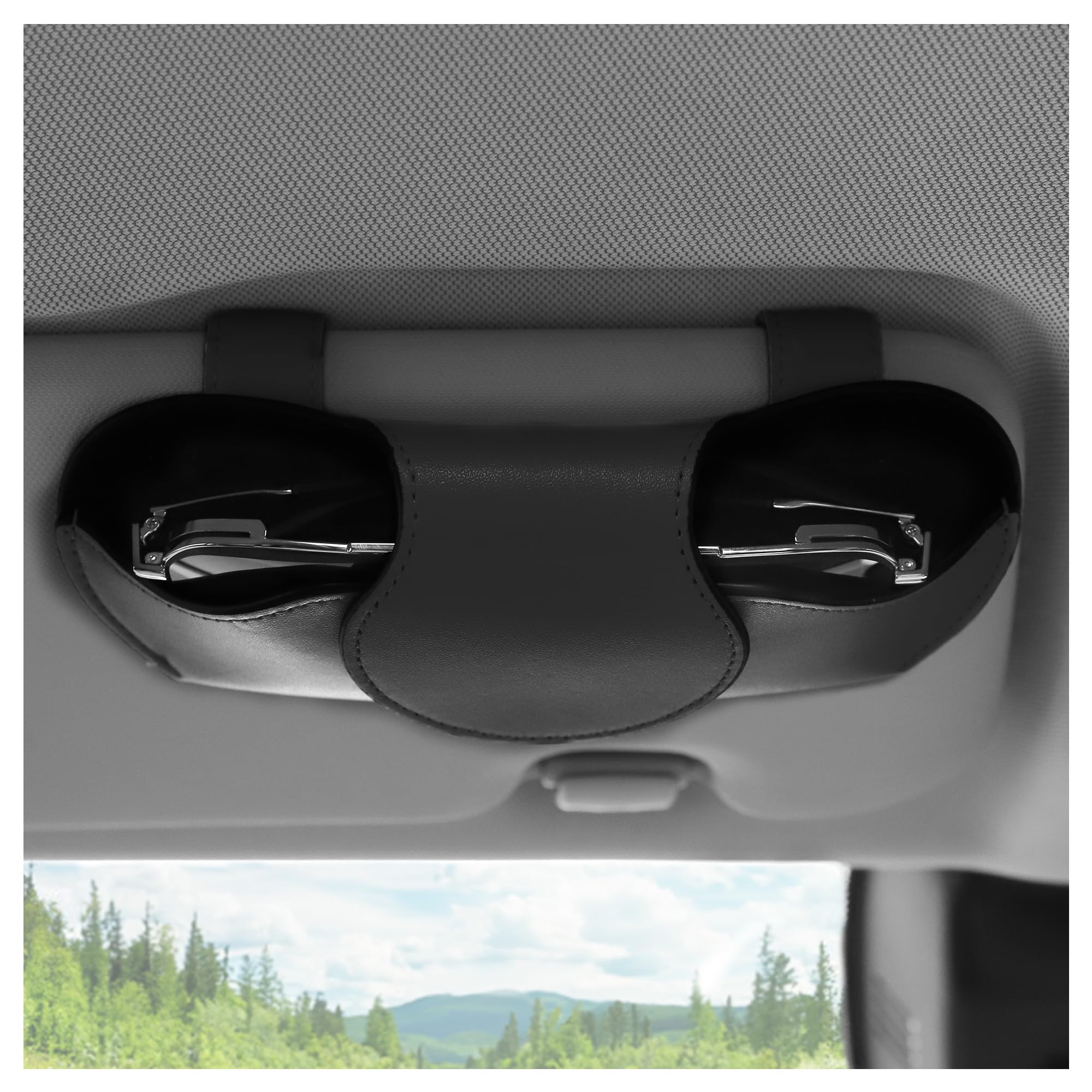 Amelity Car Visor Sunglass Holder Clip - Durable Black Car Accessories for Men & Women, Perfect for Driving, Travel, and Outdoor Adventures