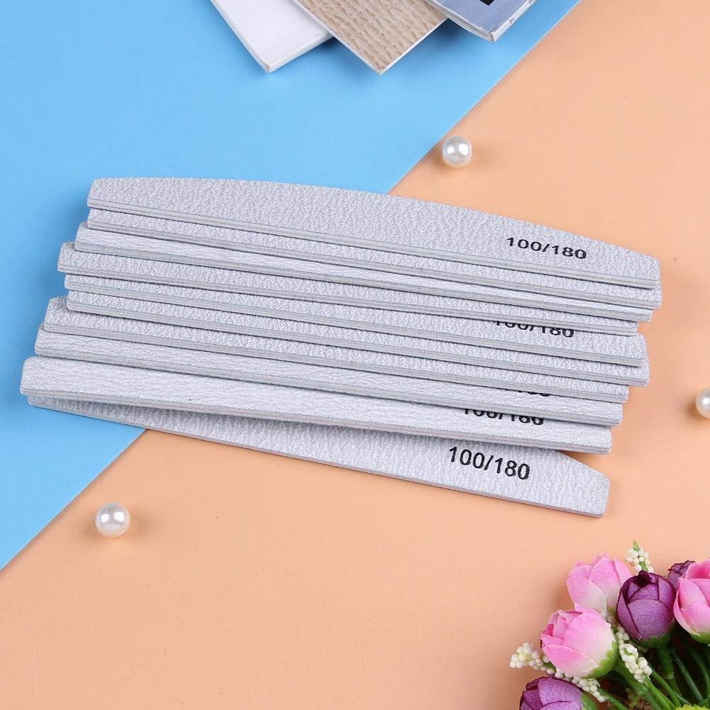 Gleevia 10-Piece Professional Manicure & Pedicure Set - 100/180 Grit Arch Shape Nail Files & Buffing Polish Tools for Salon & Home Nail Care | Perfect for Nail Art, DIY Manicures & Spa Treatments
