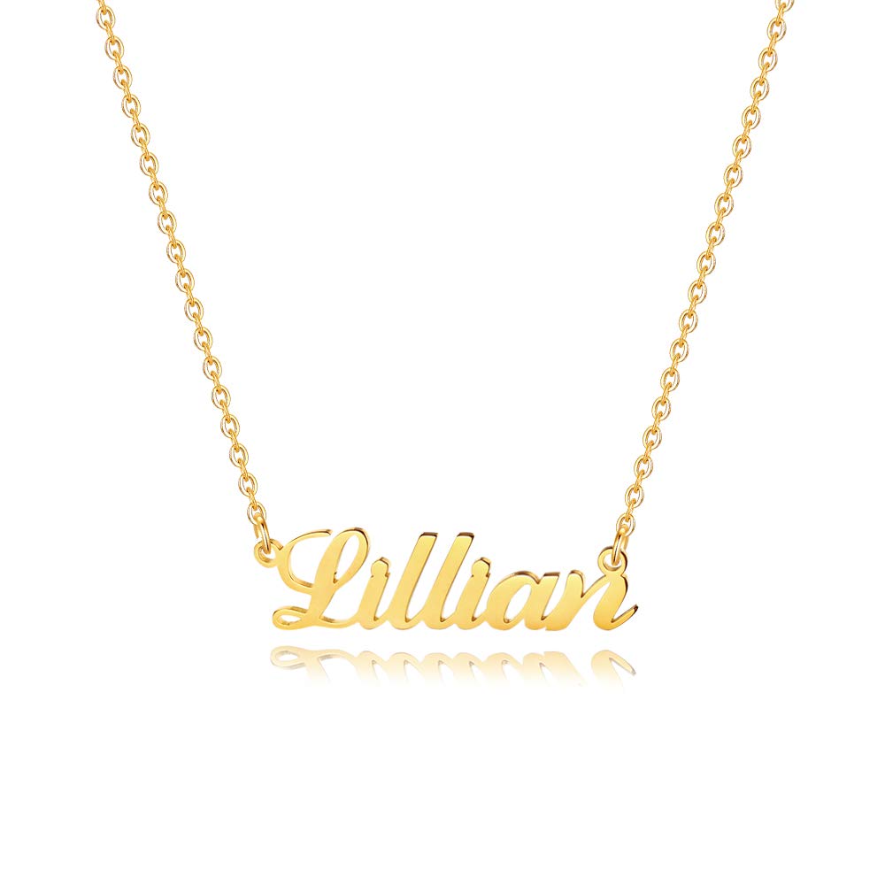 Custom Name Necklace for Women & Girls - 18K Gold Plated Personalized Monogram Necklace | Engraved Name Jewelry Gift for Her, Birthday, Anniversary, Valentine's Day | Perfect for Everyday Wear & Special Occasions