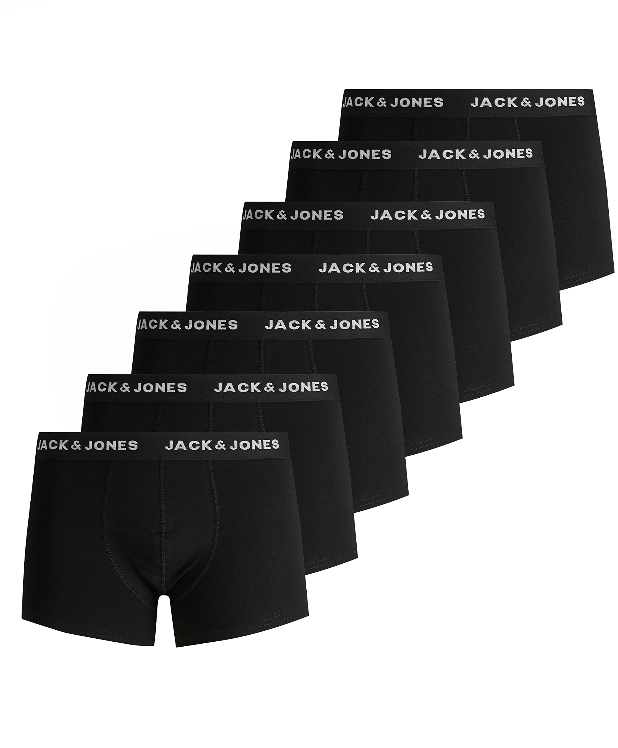 JACK & JONES 7-Pack Men's Boxer Briefs - Soft Cotton Underwear Multipack for Everyday Comfort & Active Lifestyle