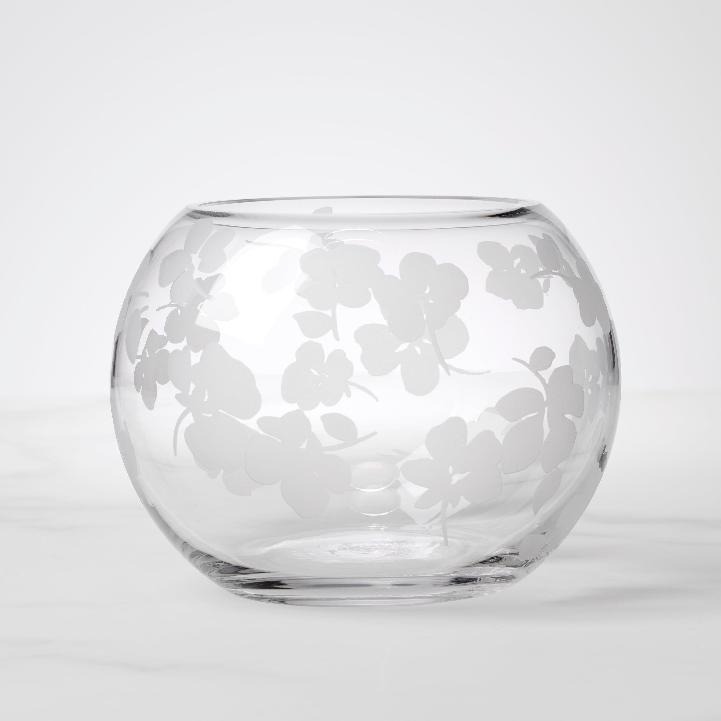 Spring Pansies Glass Petite Rose Bowl - Elegant Floral Centerpiece for Weddings, Home Decor & Gift Giving