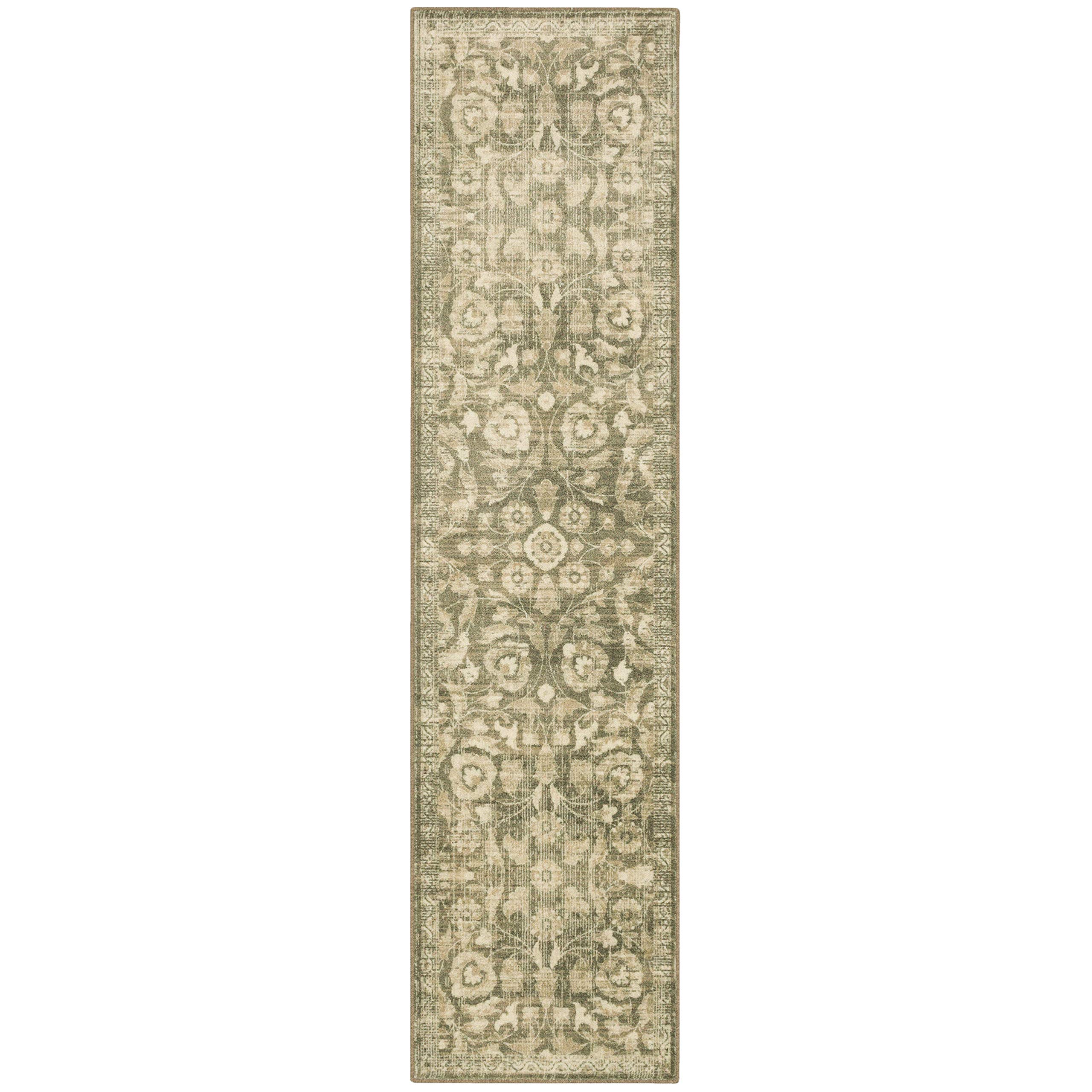 Mohawk Home Baikal Gray 2' x 8' Floral Ornamental Runner Rug - Perfect for Hallways, Entryways & Narrow Spaces