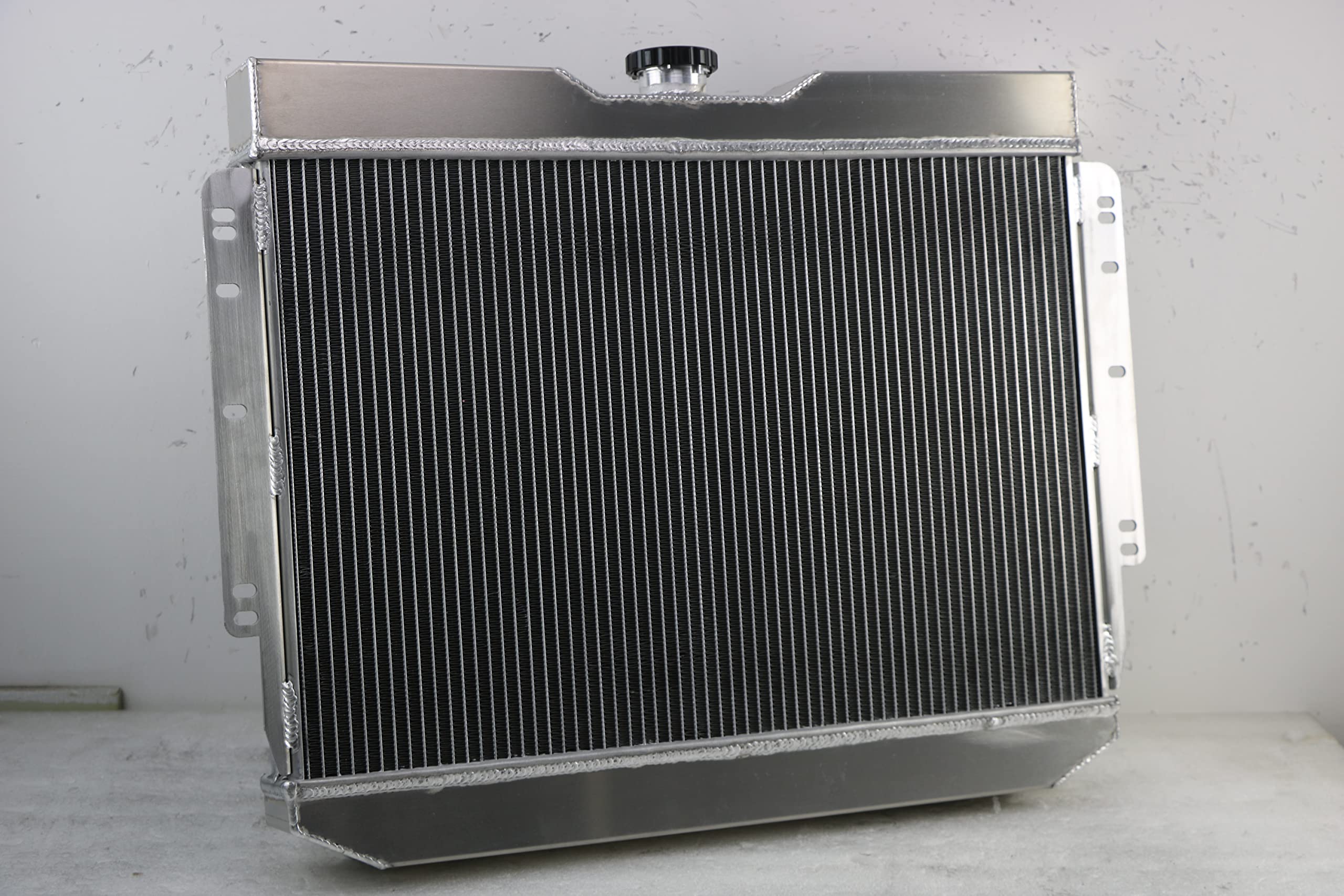 62MM 4-Row Aluminum Radiator Replacement for 1959-1965 Chevy Impala, El Camino, Bel Air, Biscayne - Includes Electric Fan Shroud & Thermostat Kit | High-Performance Cooling for Classic Car Restoration & Hot Rod Upgrades