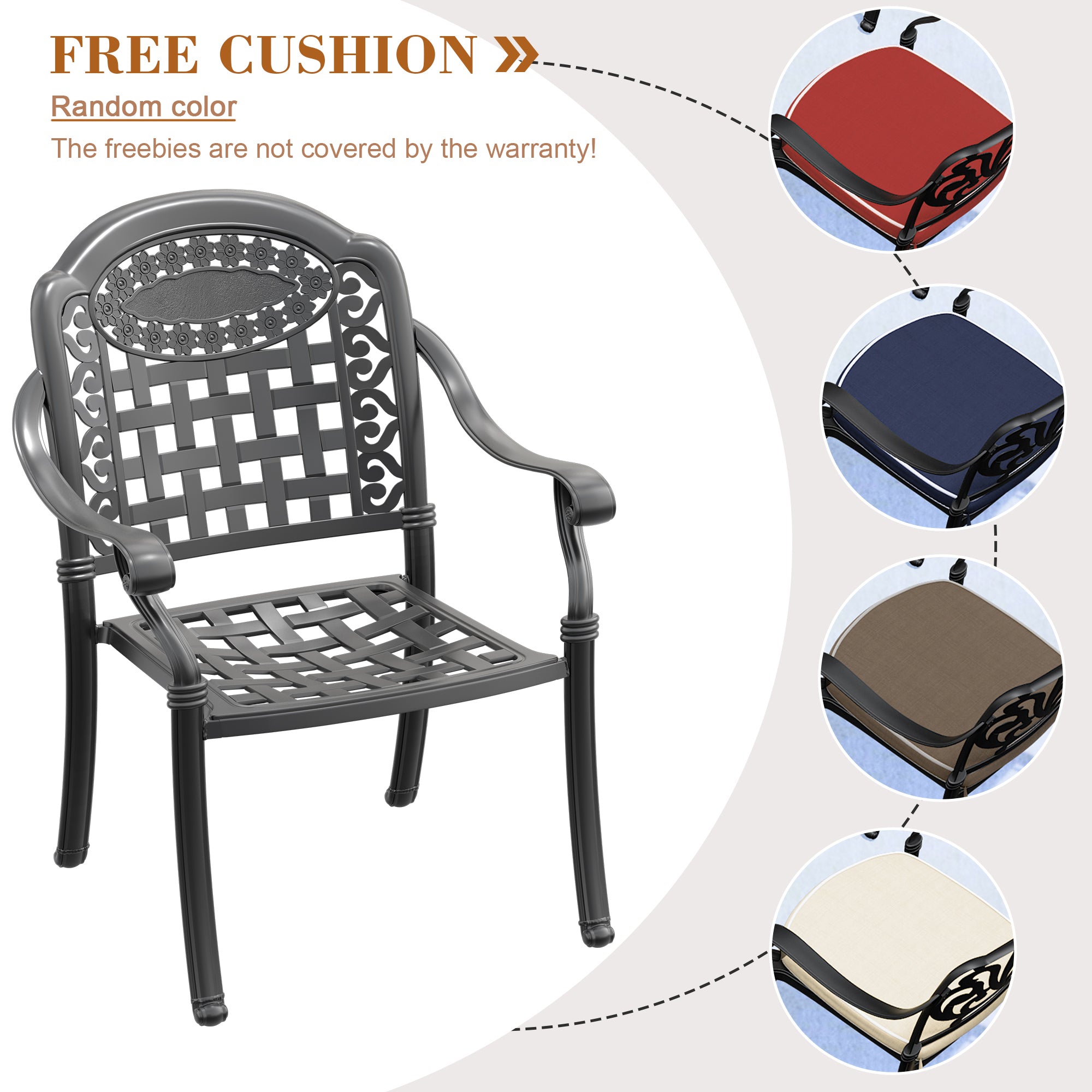 7-Piece Cast Aluminum Patio Furniture Set with Cushions - Outdoor Dining & Lounge Set - Durable Weather-Resistant Garden Furniture for Backyard, Poolside & Patio