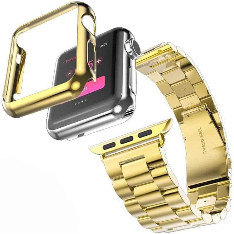 Premium Stainless Steel Band for Apple Watch Series 6/5/4/3/2/SE - 44mm 42mm 40mm 38mm Sizes - Durable Metal Replacement Strap for Workout, Office & Everyday Wear