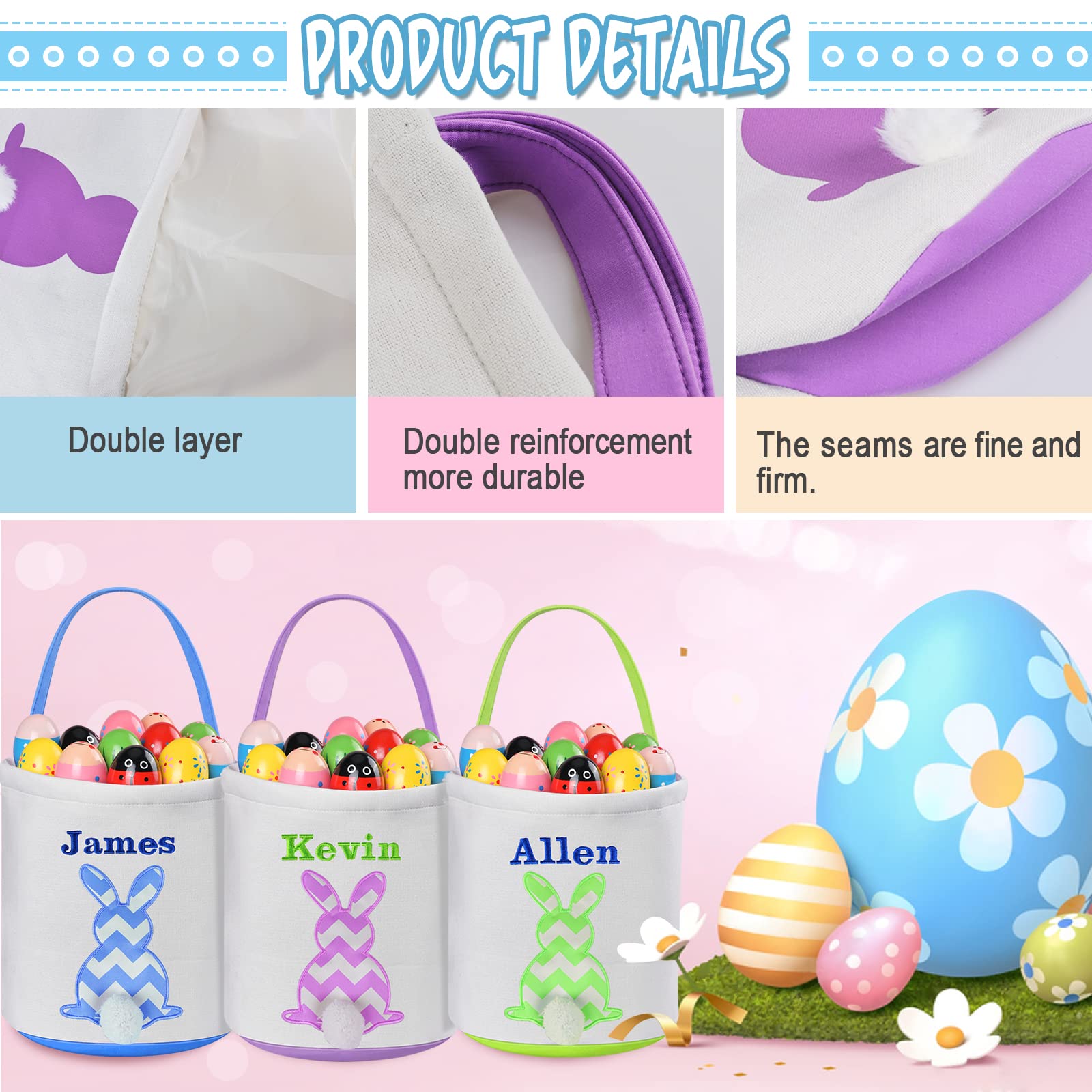 **Personalized Easter Basket for Kids - Custom Easter Gifts with Name, Easter Egg Hunt Toys & Basket Stuffers for Toddlers & Children - Perfect for Easter Party Favors, Spring Celebrations & Holiday Decor (Green)**