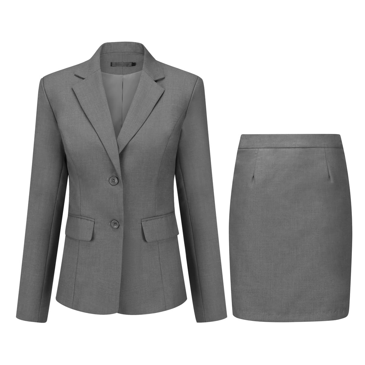 YUNCLOS Women's 2-Piece Skirt Suit Set - Long Sleeve Blazer Jacket & Pencil Skirt - Professional Office Wear & Business Attire for Women