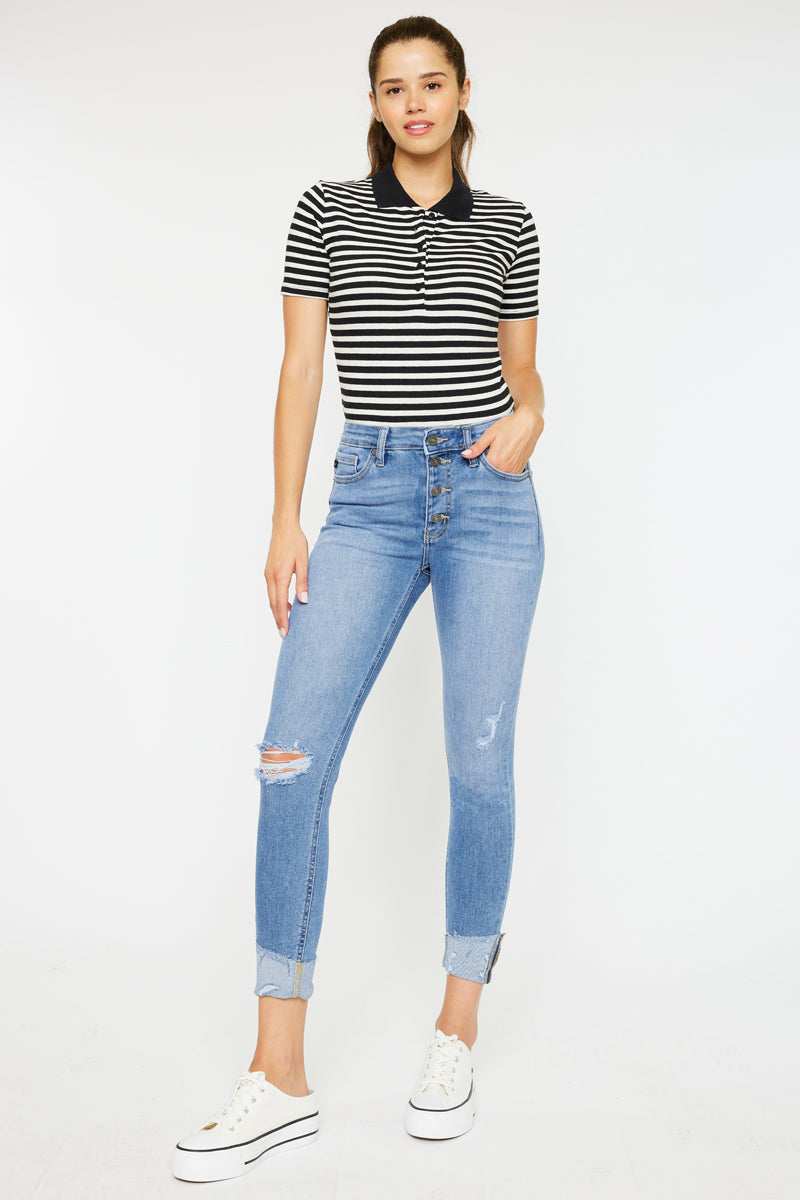 Irina High Rise Ankle Skinny Jeans for Women - Stretchy Slim Fit Denim Pants - Perfect for Casual Wear, Work & Night Out