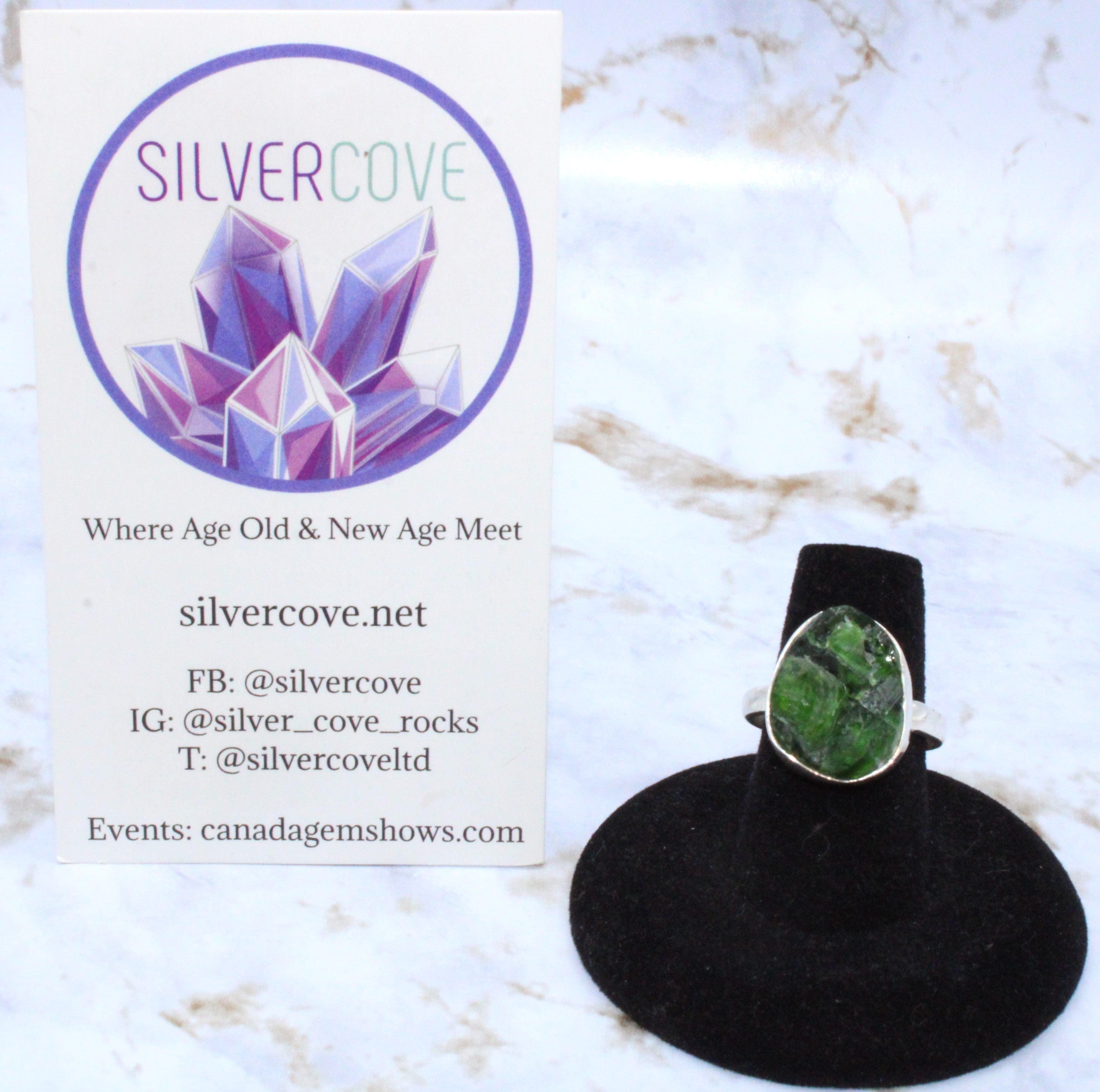 Diopside Sterling Silver Ring - Size 7.75 - Elegant Green Gemstone Jewelry for Women - Perfect for Engagement, Anniversary & Special Occasions
