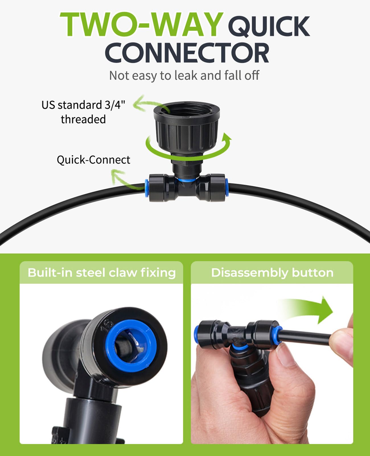 HIRALIY 59FT Automatic Drip Irrigation Kit with Timer - Greenhouse & Garden Watering System, Includes Tubing, Misting Nozzles, Quick Connectors - Perfect for Hanging Plants, Raised Beds & Indoor/Outdoor Gardens