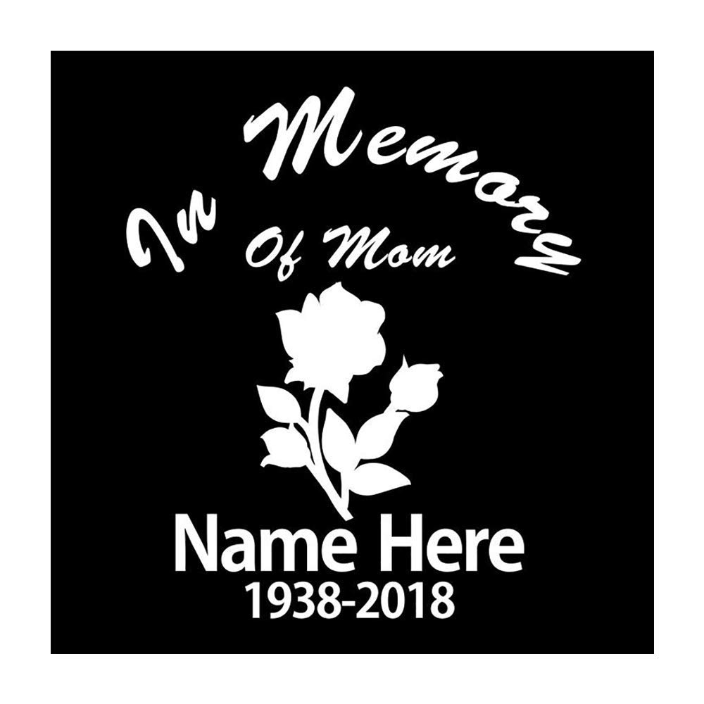 6 Inch Personalized Memorial Rose Decal - Custom Keepsake for Loved Ones | Perfect for Urns, Headstones & Memory Boxes