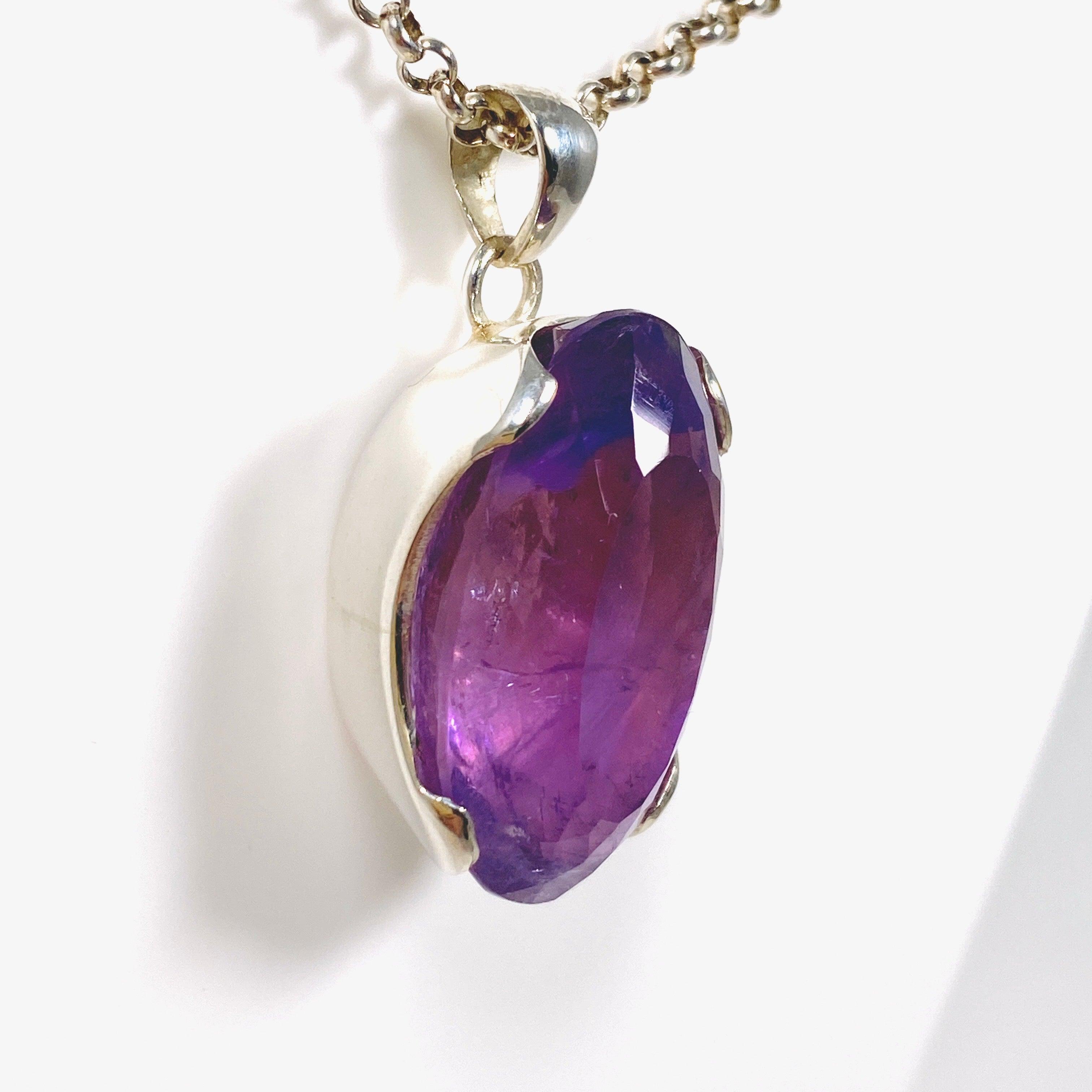 Natural Ametrine Oval Faceted Pendant Necklace KPGJ3380 - Elegant Jewelry for Women, Gift for Her, Perfect for Parties & Special Occasions
