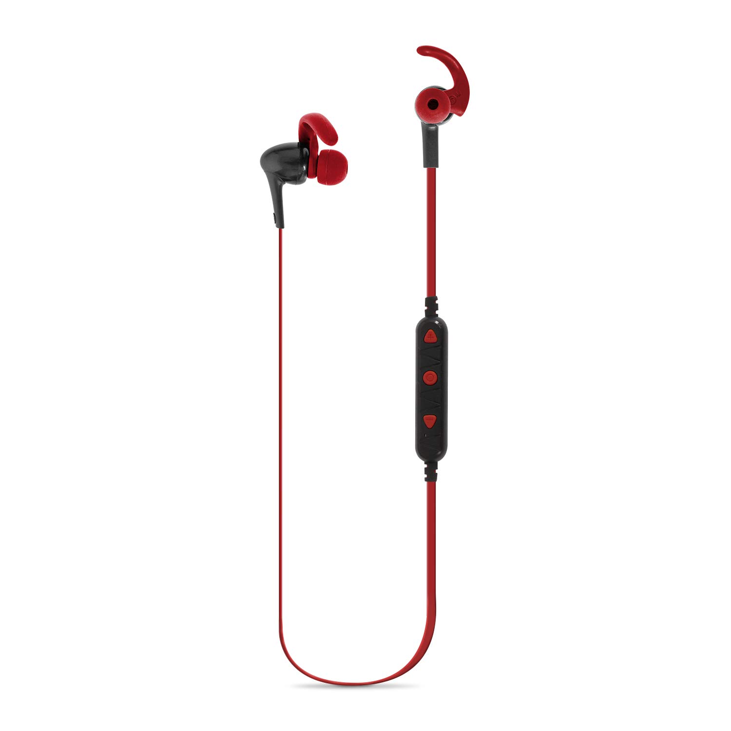 Helix Red Bluetooth Sports Earbuds - Wireless In-Ear Headphones with Secure Fit, Sweatproof, 12H Playtime for Running, Gym, Workout & Outdoor Activities