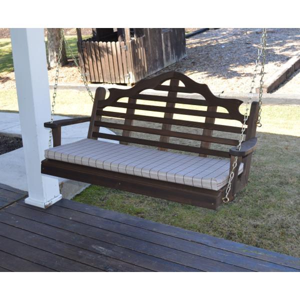 Premium Marlboro Red Cedar Wood Porch Swing - Outdoor Patio Hanging Chair for Garden, Backyard & Relaxation