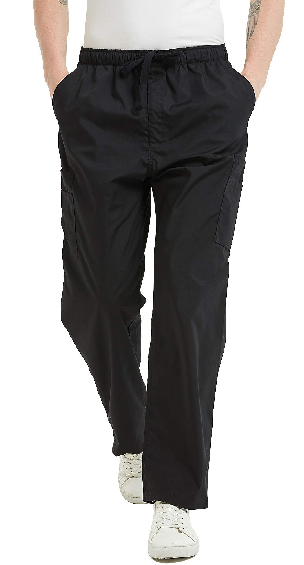 VOGRYE Men's Scrub Pants - 7-Pocket Medical Work Pants with Comfort Waistband, Wrinkle-Resistant & Durable - Perfect for Nurses, Doctors & Healthcare Professionals