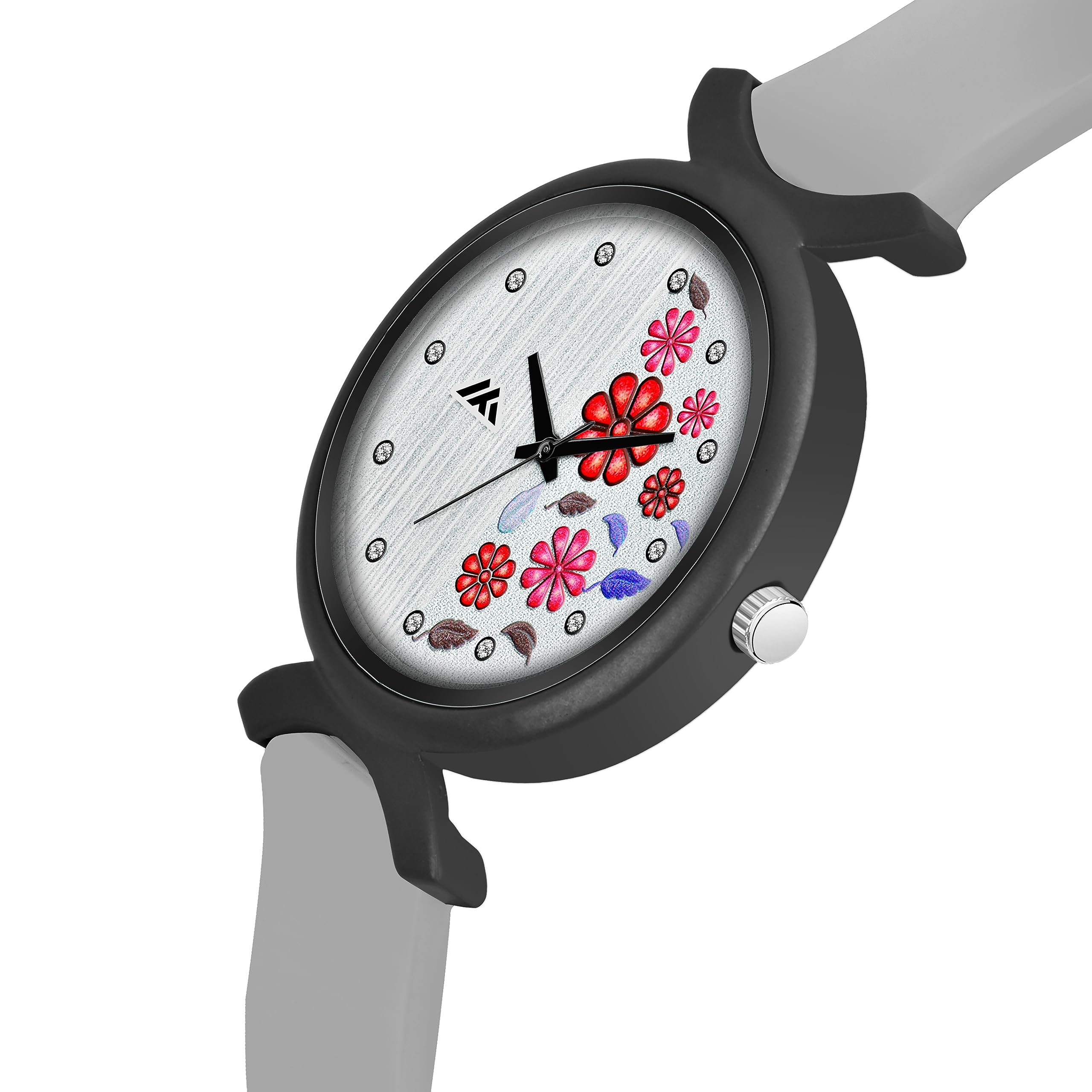 CLOUDWOOD Women's Casual Analog Wrist Watch with Floral Print Round Dial - Perfect for Everyday Wear, Office & Gift Giving