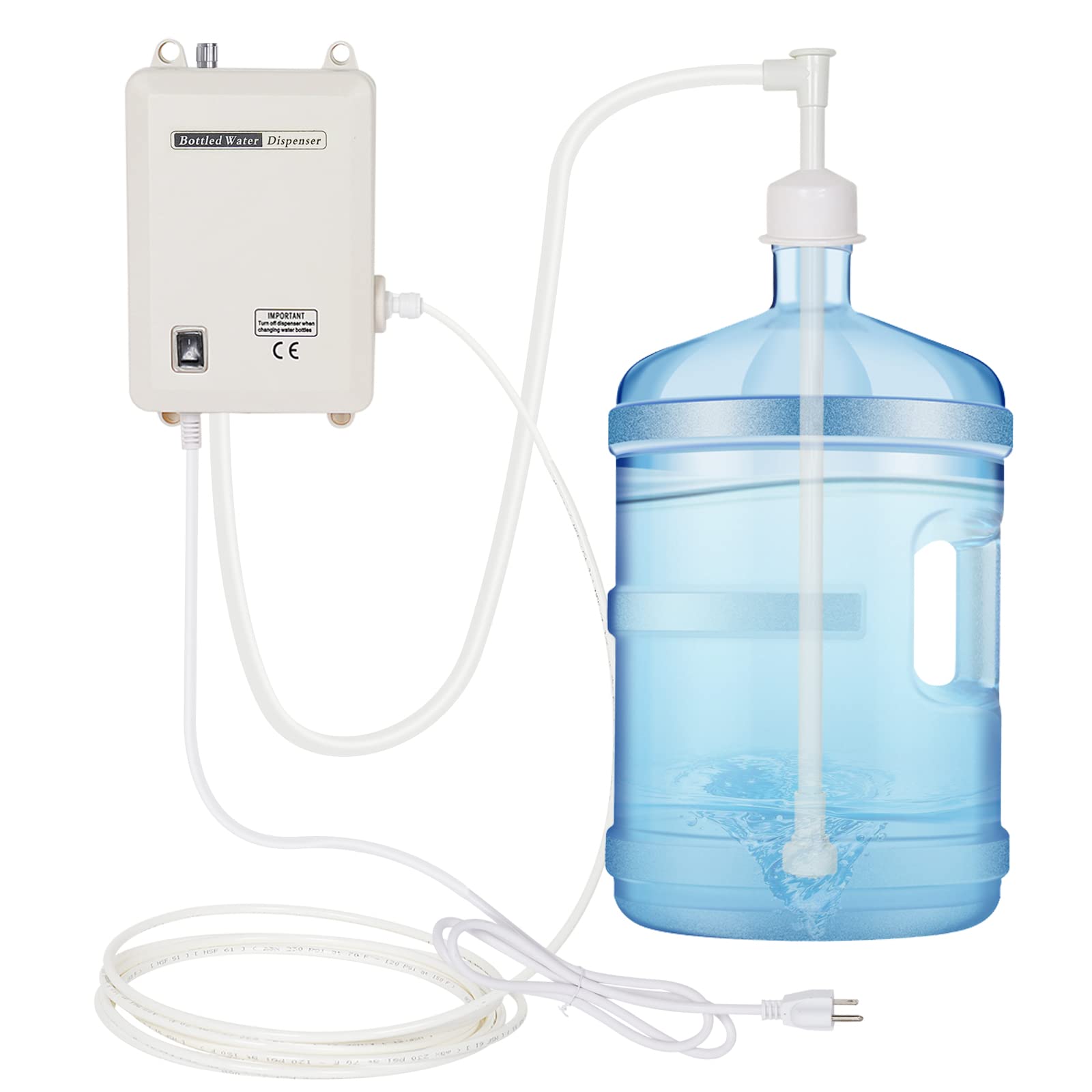 25W Electric Water Pump for 5 Gallon Bottles - Adjustable Flow Drinking Water Dispenser System (2L/min) - Perfect for Coffee Makers, Refrigerators, Ice Machines & Faucets - Home & Office Use