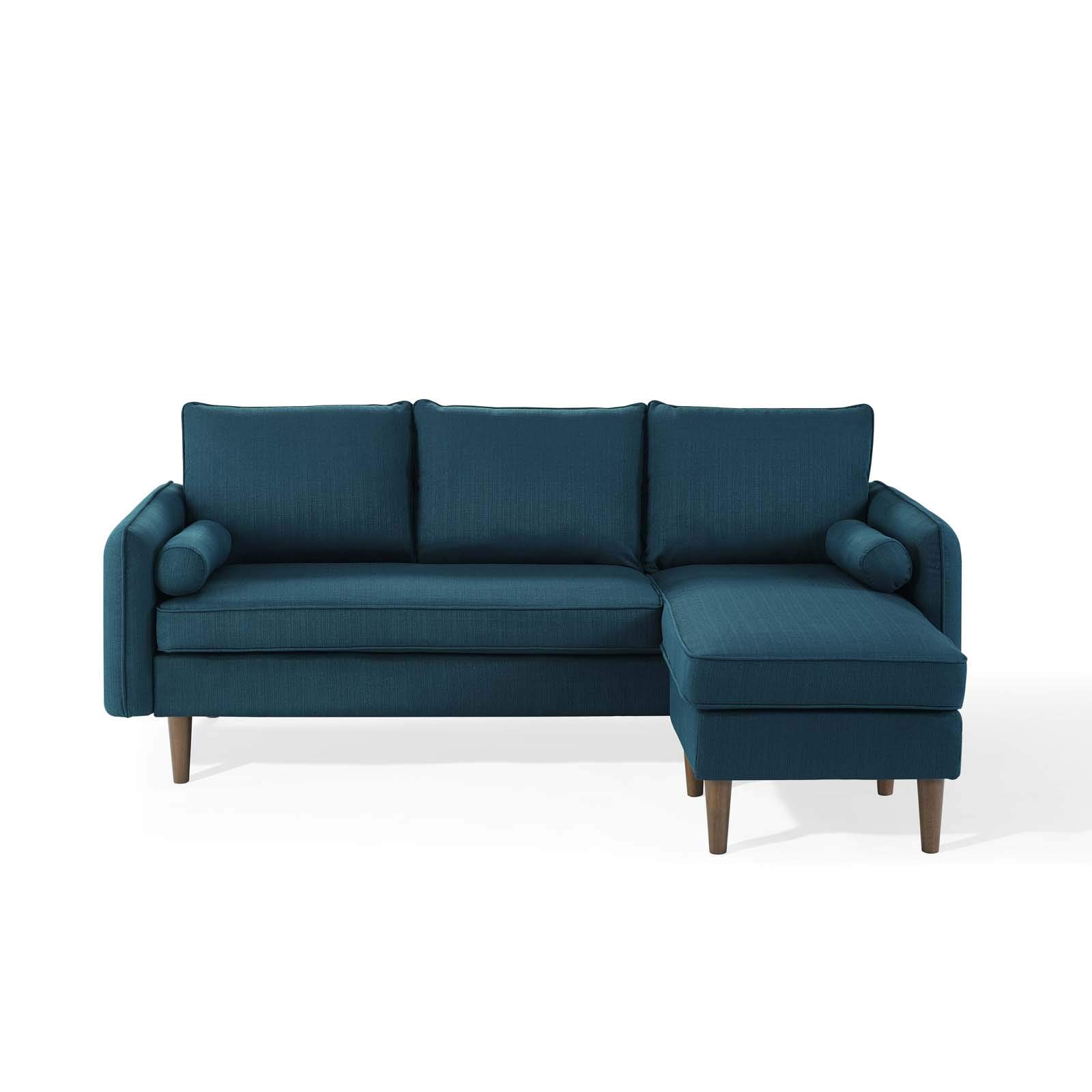 Modway EEI-3867-AZU Revive Upholstered Sectional Sofa - Left or Right Facing, Azure Blue Modern Fabric Sofa for Living Room, Lounge & Family Room Comfort
