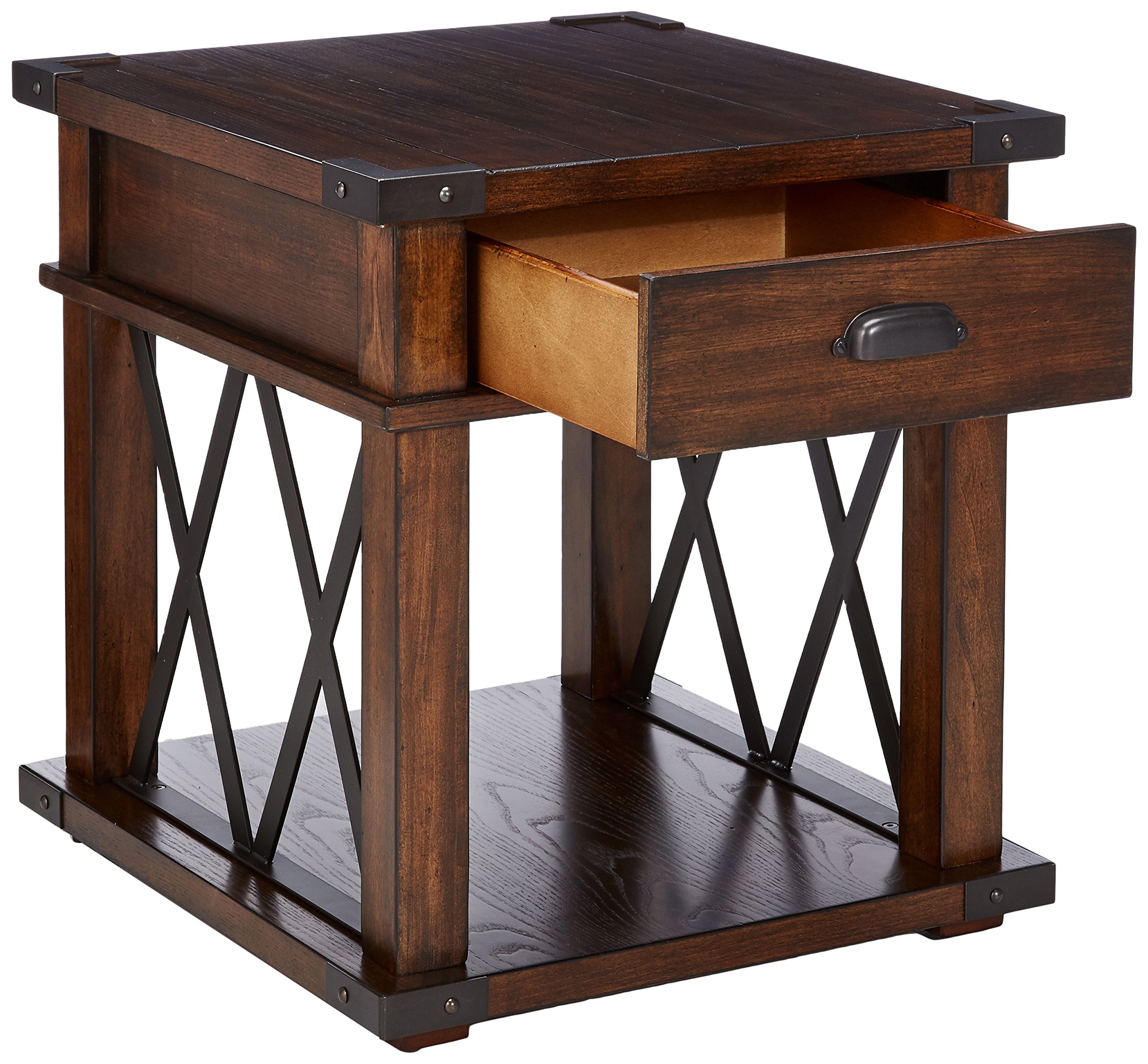 Progressive Furniture Landmark Rectangular End Table - Brown Wood Side Table for Living Room, Bedroom & Office - Perfect for Lamps, Books & Decor