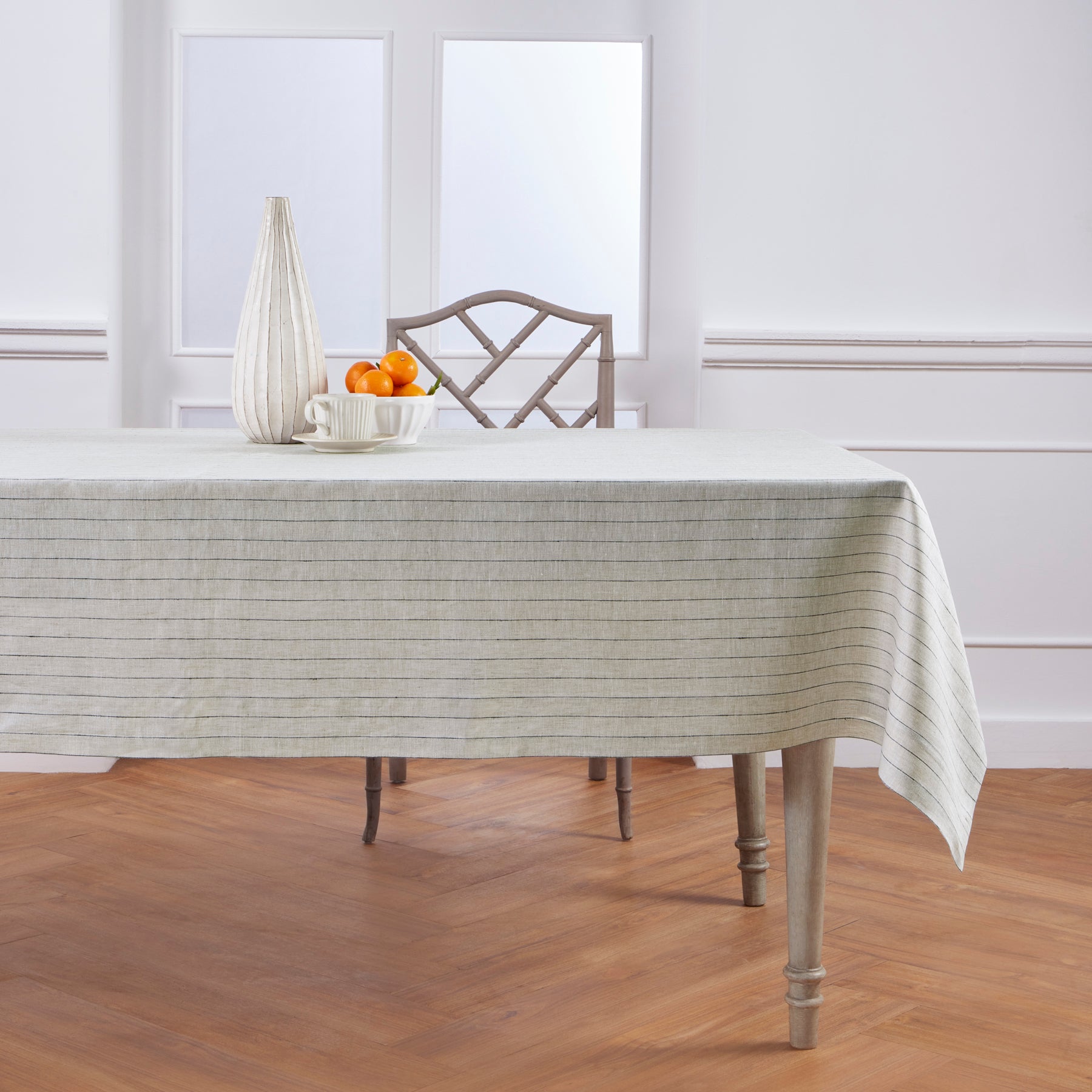 Natural and White Pinstripe