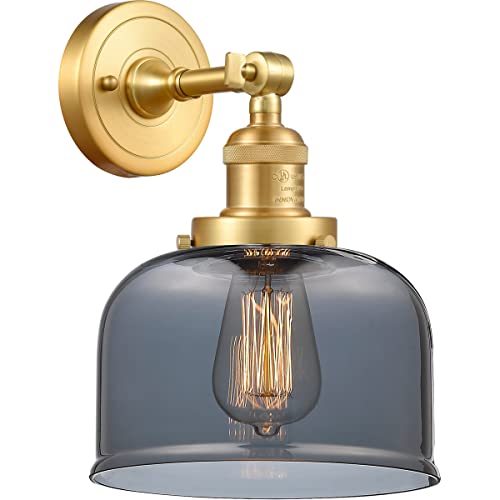 Franklin Restoration Collection Gold Wall Sconce - Vintage Style One Light Fixture with Champagne Gold Leaf Finish for Bedroom, Hallway & Living Room Lighting