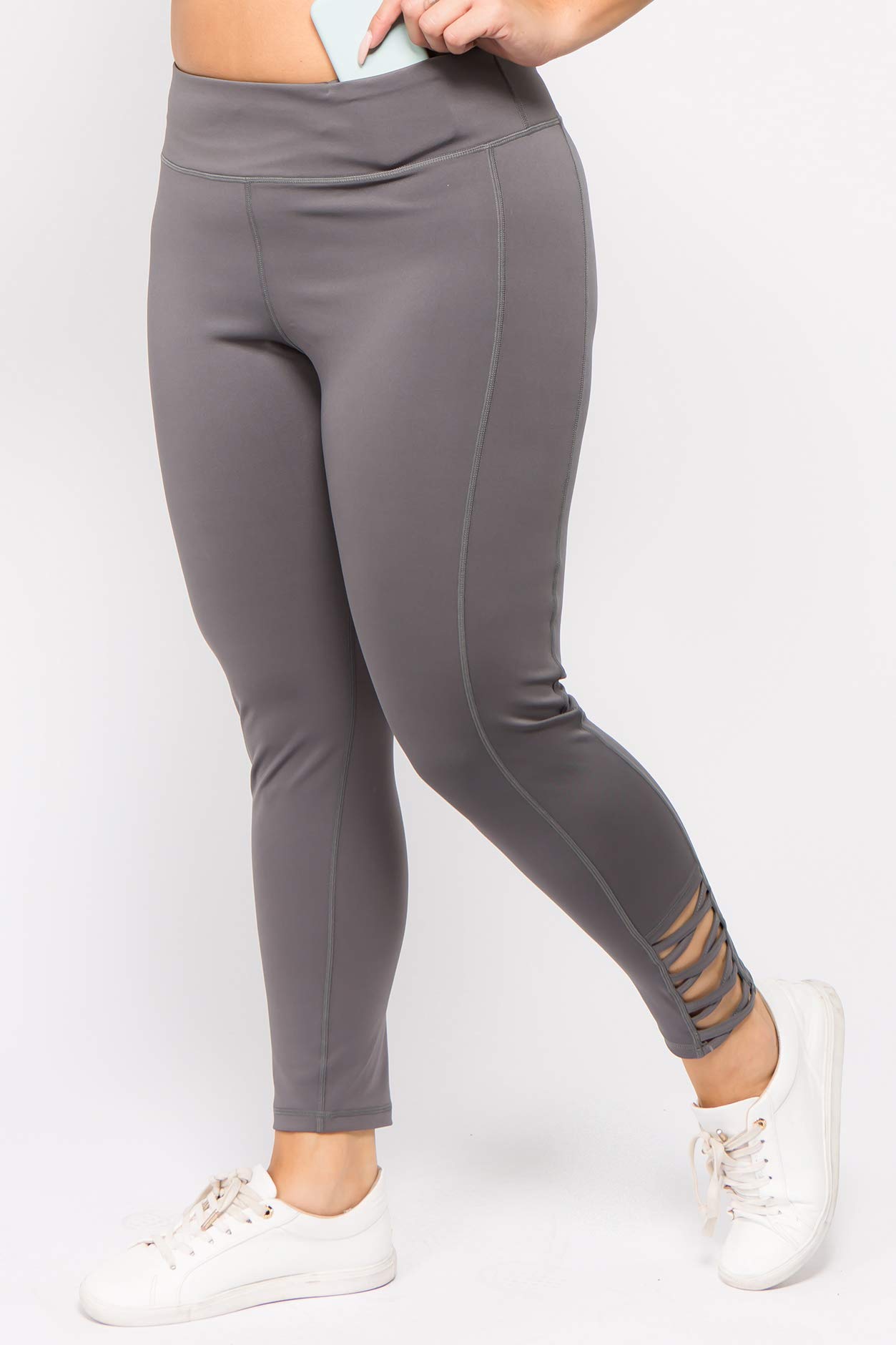 **ICONOFLASH Women's High Waist Workout Leggings with Pockets & Lattice Design - Yoga, Running, Gym & Casual Wear**