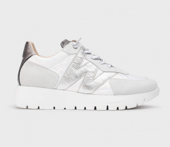 WONDERS OSLO White & Silver Running Shoes for Men & Women - Lightweight Comfortable Sneakers for Walking, Jogging, and Gym Workouts