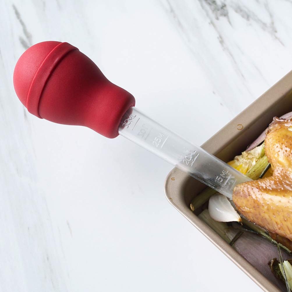 Hemoton 5-Piece Baster Set - Silicone Oil Dropper, Milk Cream Pump, Turkey Marinade Injector for Cooking, Baking & Grilling - Perfect for Chicken, Bread, Meat Seasoning & Liquid Infusion