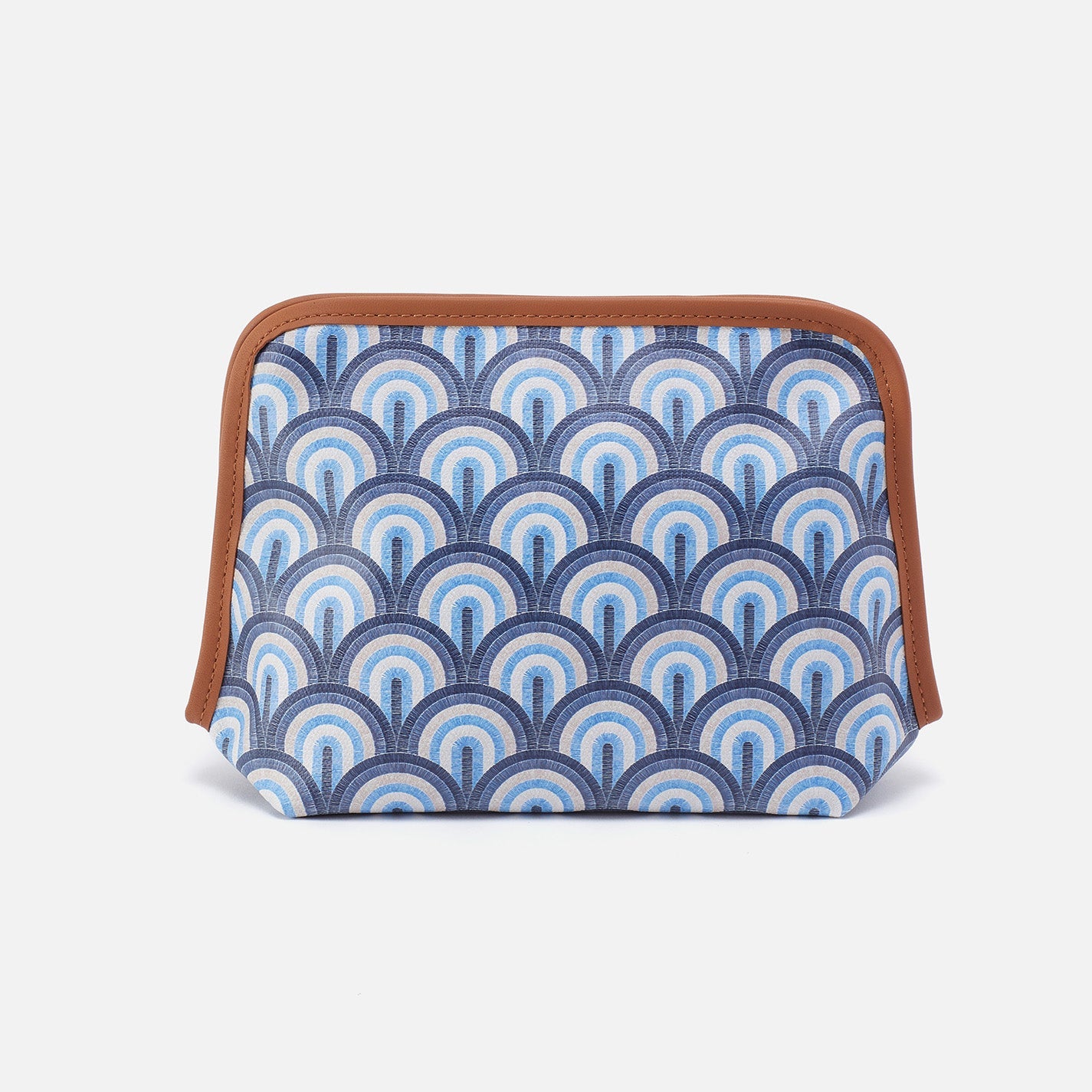 Waterproof Coated Canvas Cosmetic Bag - Soft Ocean Blue Makeup Pouch for Travel, Gym & Everyday Use